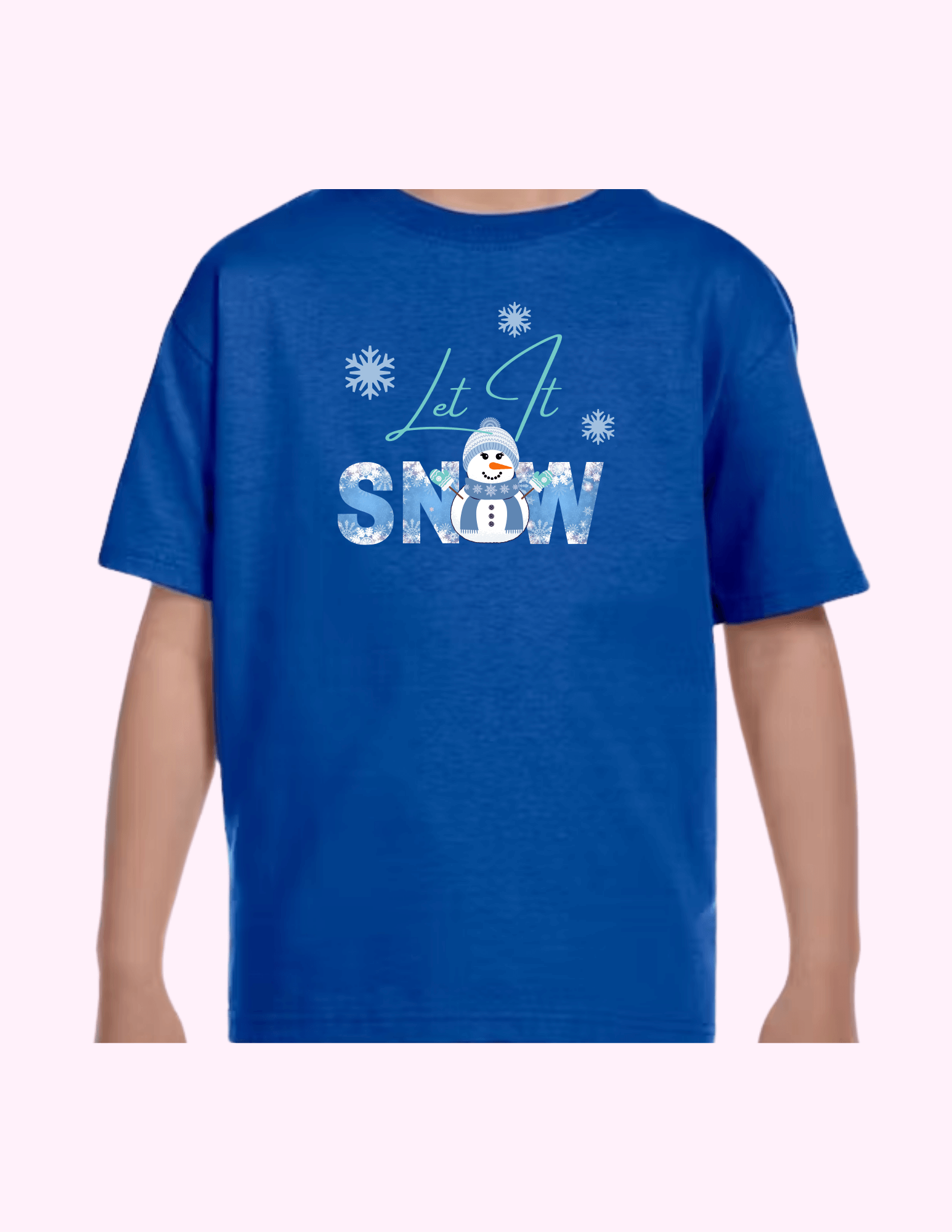Let It Snow (Blue) - Kids T-Shirt featuring unique artwork, perfect for personal style and expression.