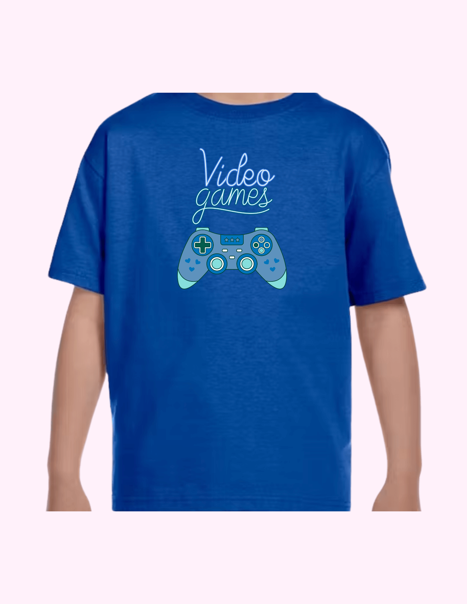 Video Games (Blue) - Kids T-Shirt featuring unique artwork, perfect for personal style and expression.