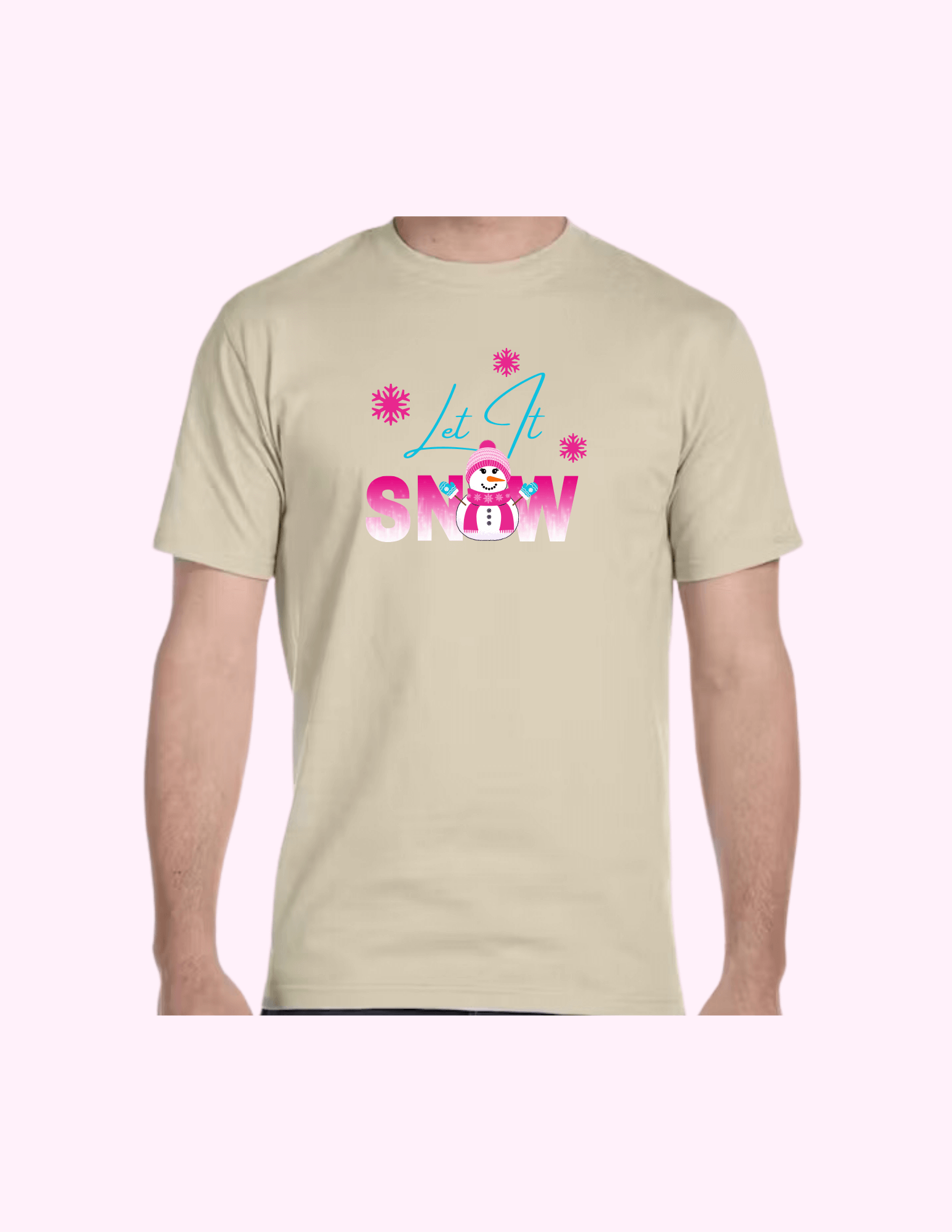Let It Snow (Pink) - Adult T-Shirt featuring unique artwork, perfect for personal style and expression.