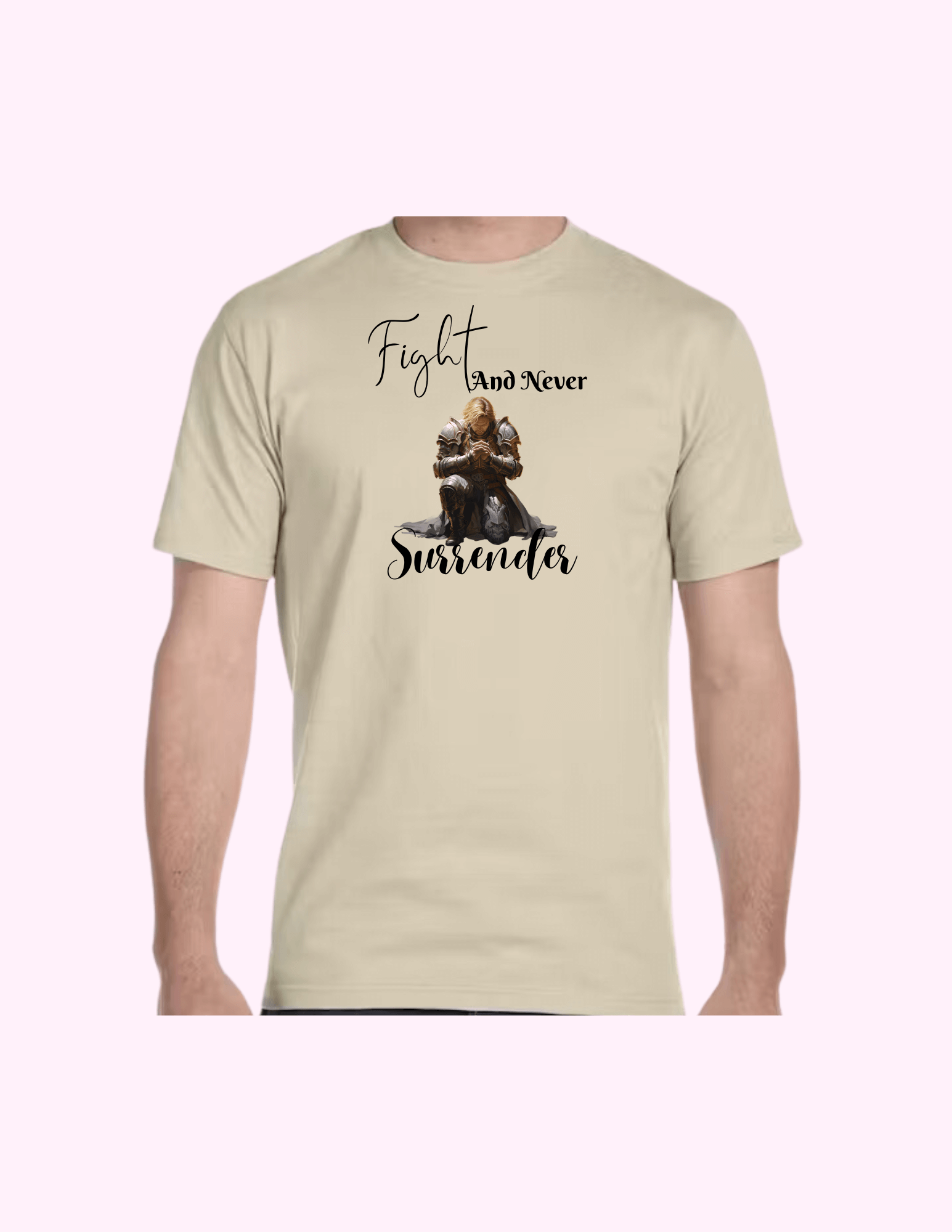 Fight And Never Surrender (Man) - Adult T-Shirt featuring unique artwork, perfect for personal style and expression.