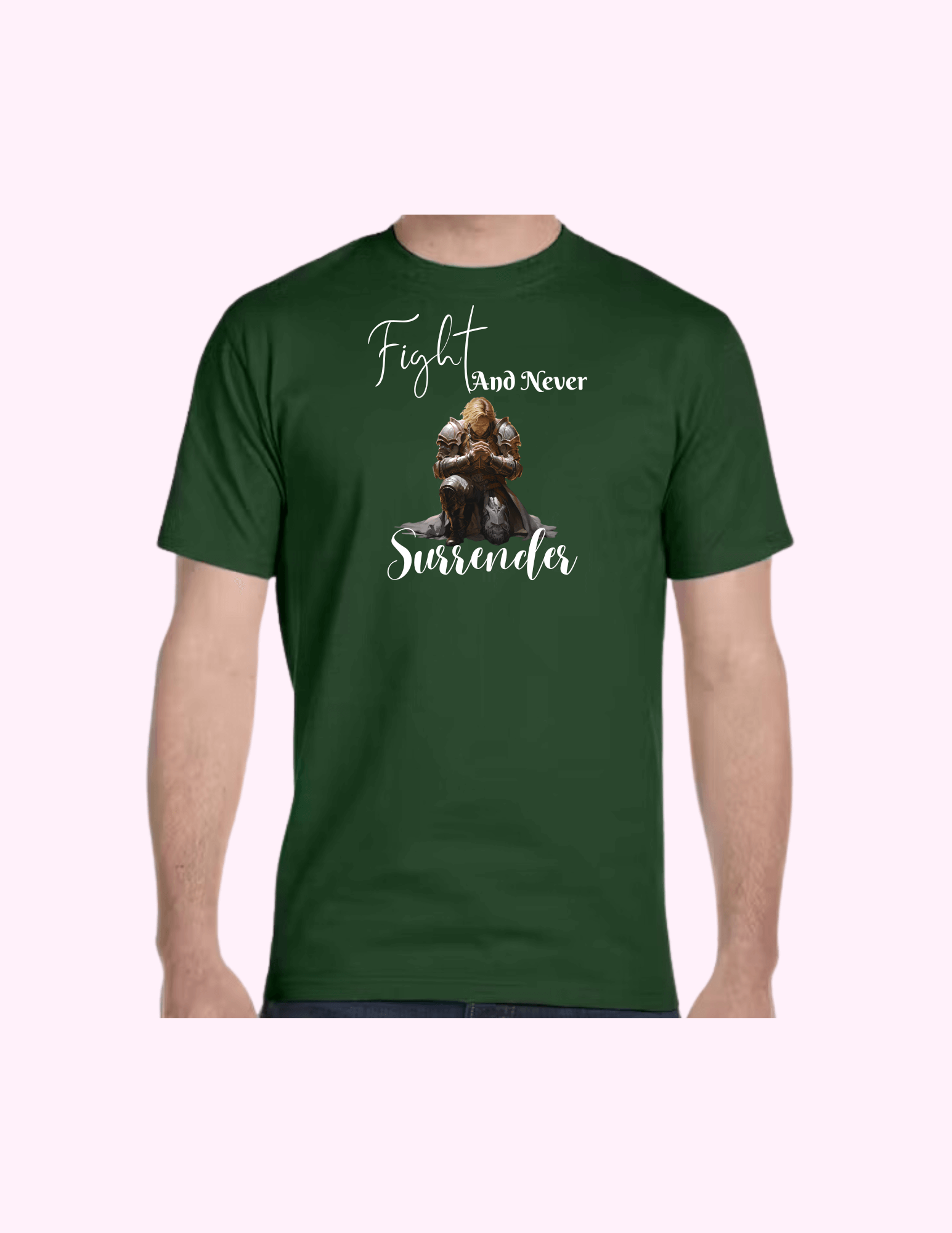 Fight And Never Surrender (Man) - Adult T-Shirt featuring unique artwork, perfect for personal style and expression.