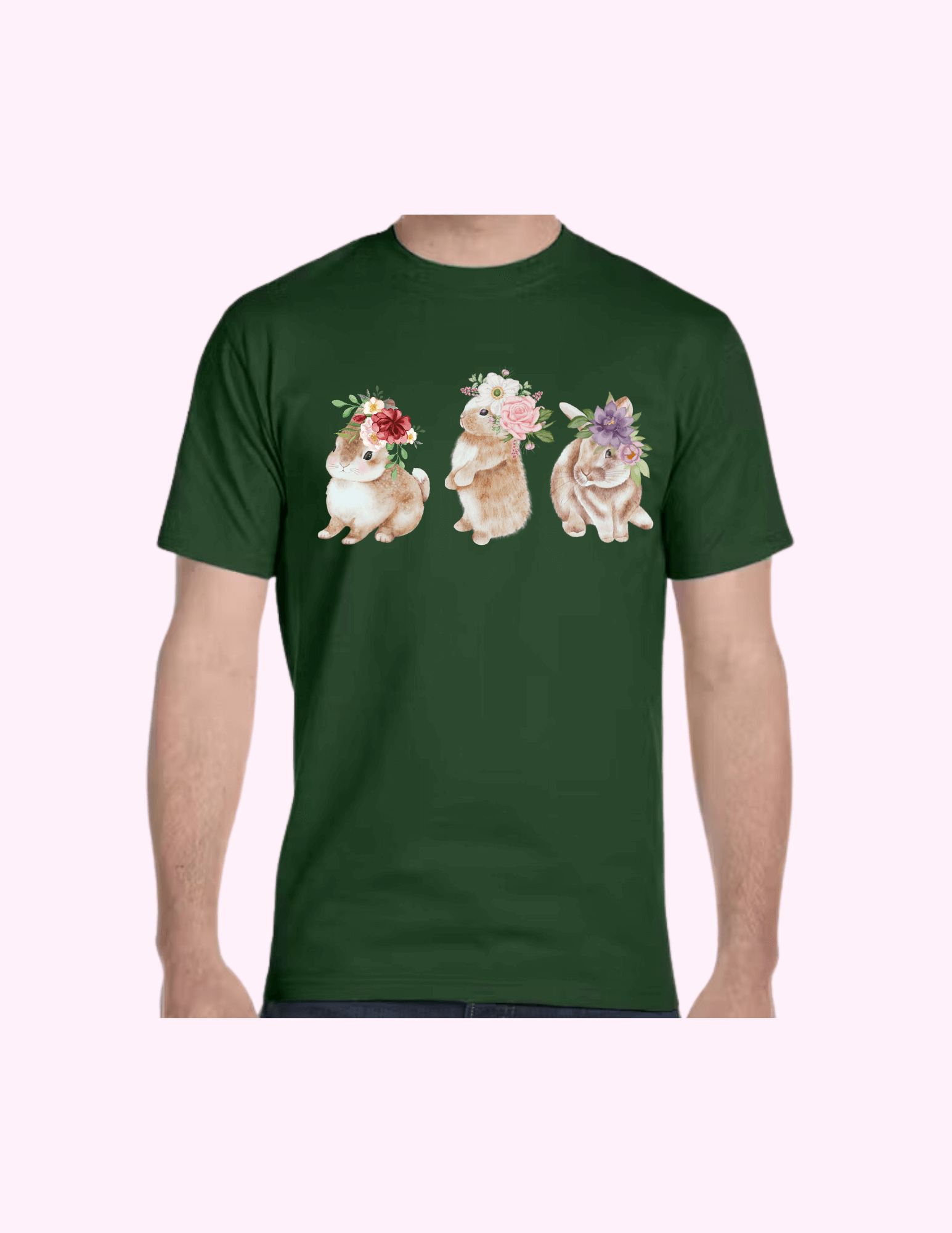 Spring Bunnies - Adult T-Shirt featuring unique artwork, perfect for personal style and expression.