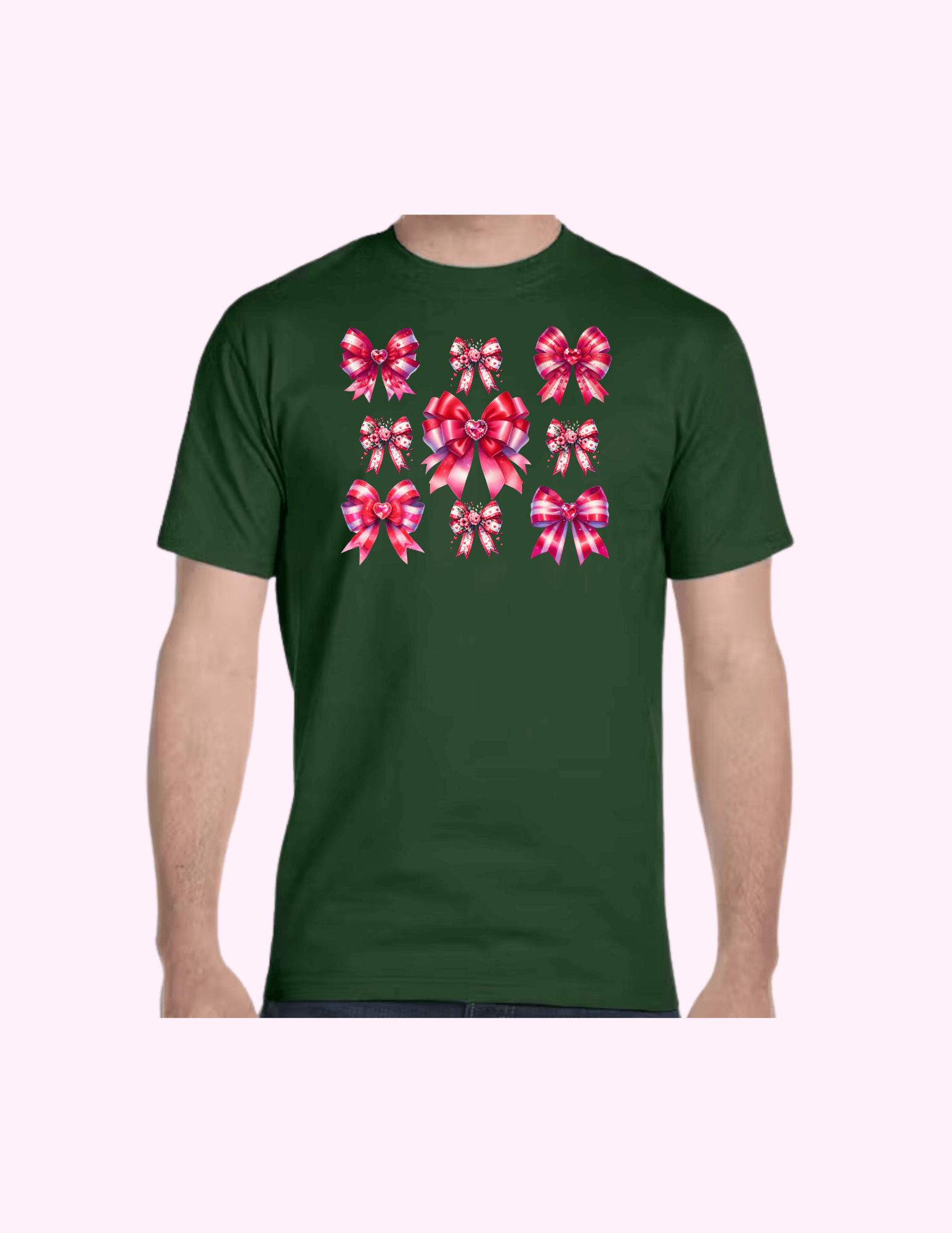 Red Bows - Adult T-Shirt featuring unique artwork, perfect for personal style and expression.