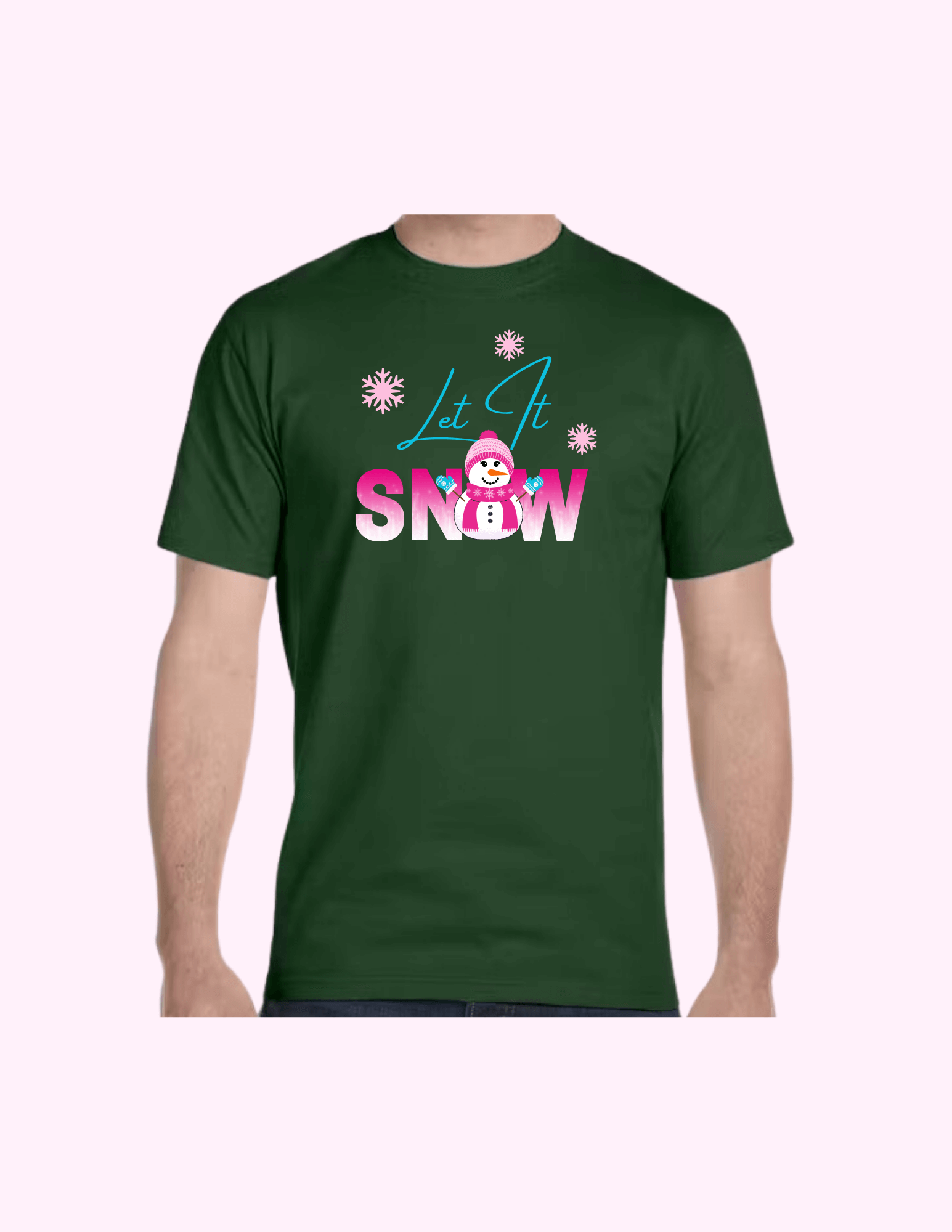 Let It Snow (Pink) - Adult T-Shirt featuring unique artwork, perfect for personal style and expression.