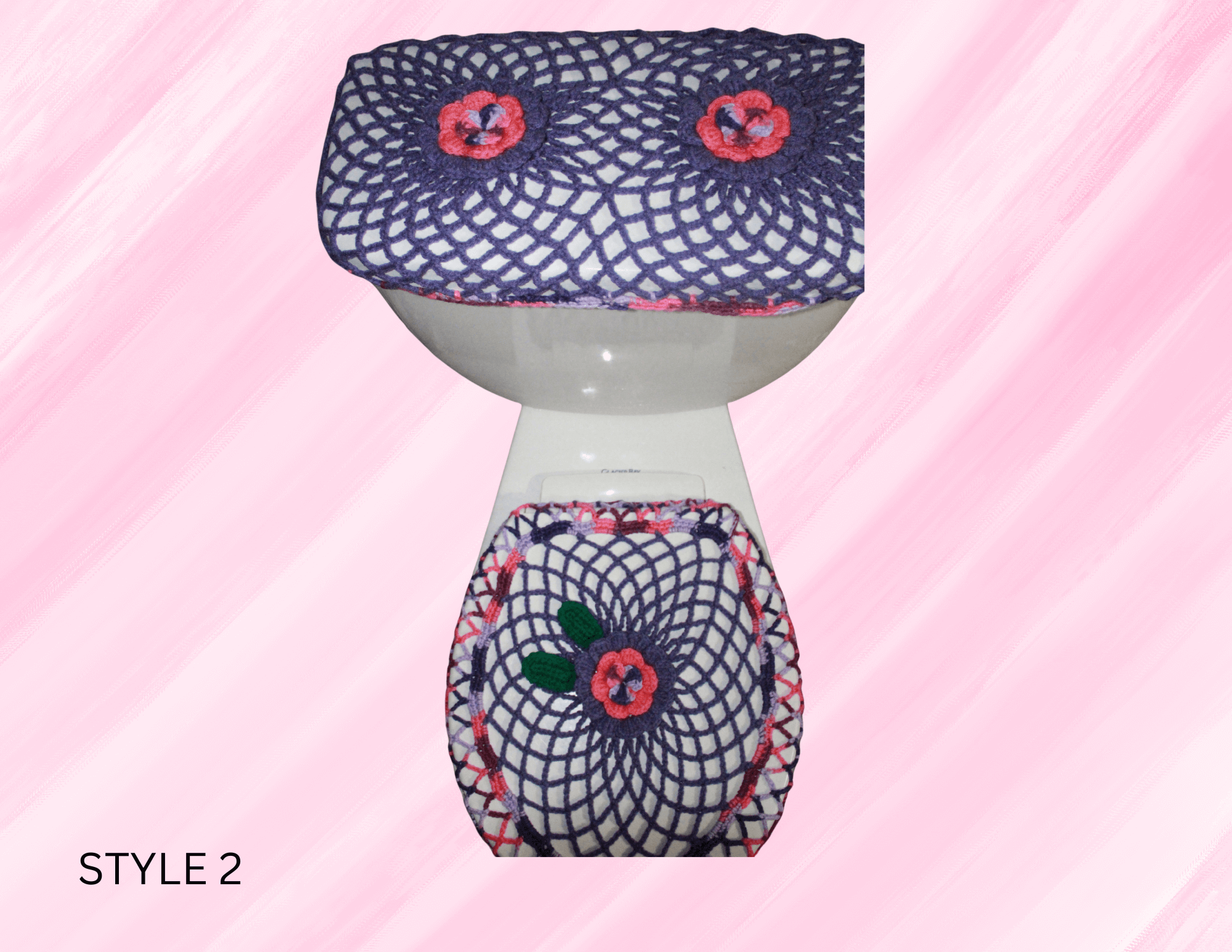 Toilet Lid And Tank Cover Set featuring unique artwork, perfect for personal style and expression.