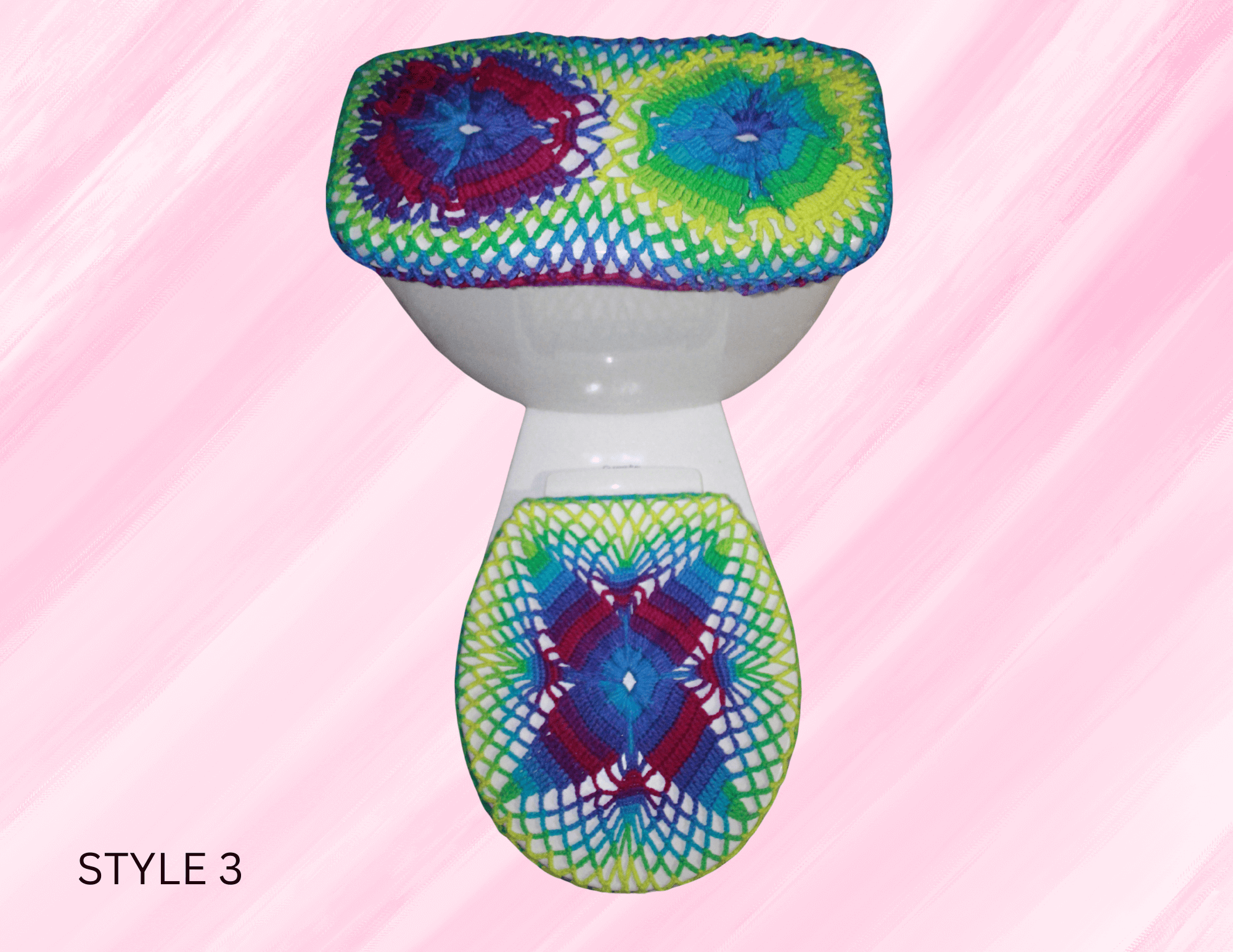 Toilet Lid And Tank Cover Set featuring unique artwork, perfect for personal style and expression.