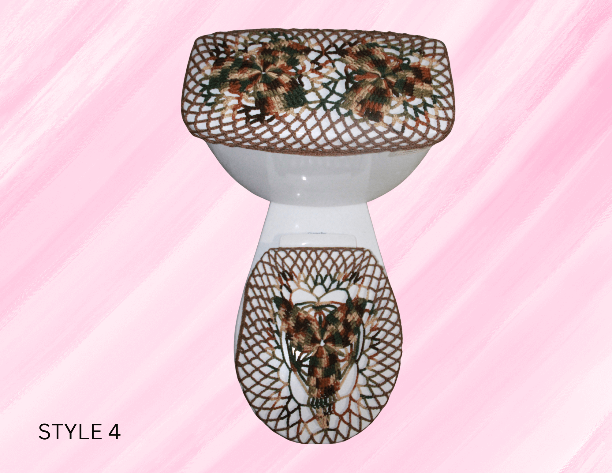 Toilet Lid And Tank Cover Set featuring unique artwork, perfect for personal style and expression.