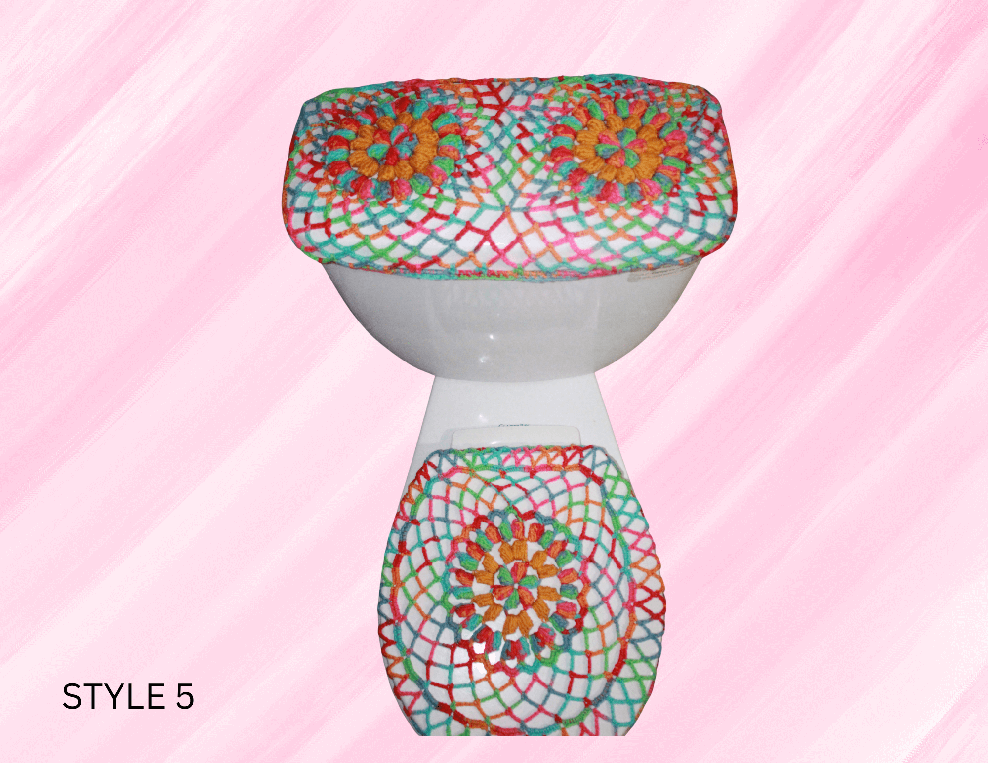 Toilet Lid And Tank Cover Set featuring unique artwork, perfect for personal style and expression.