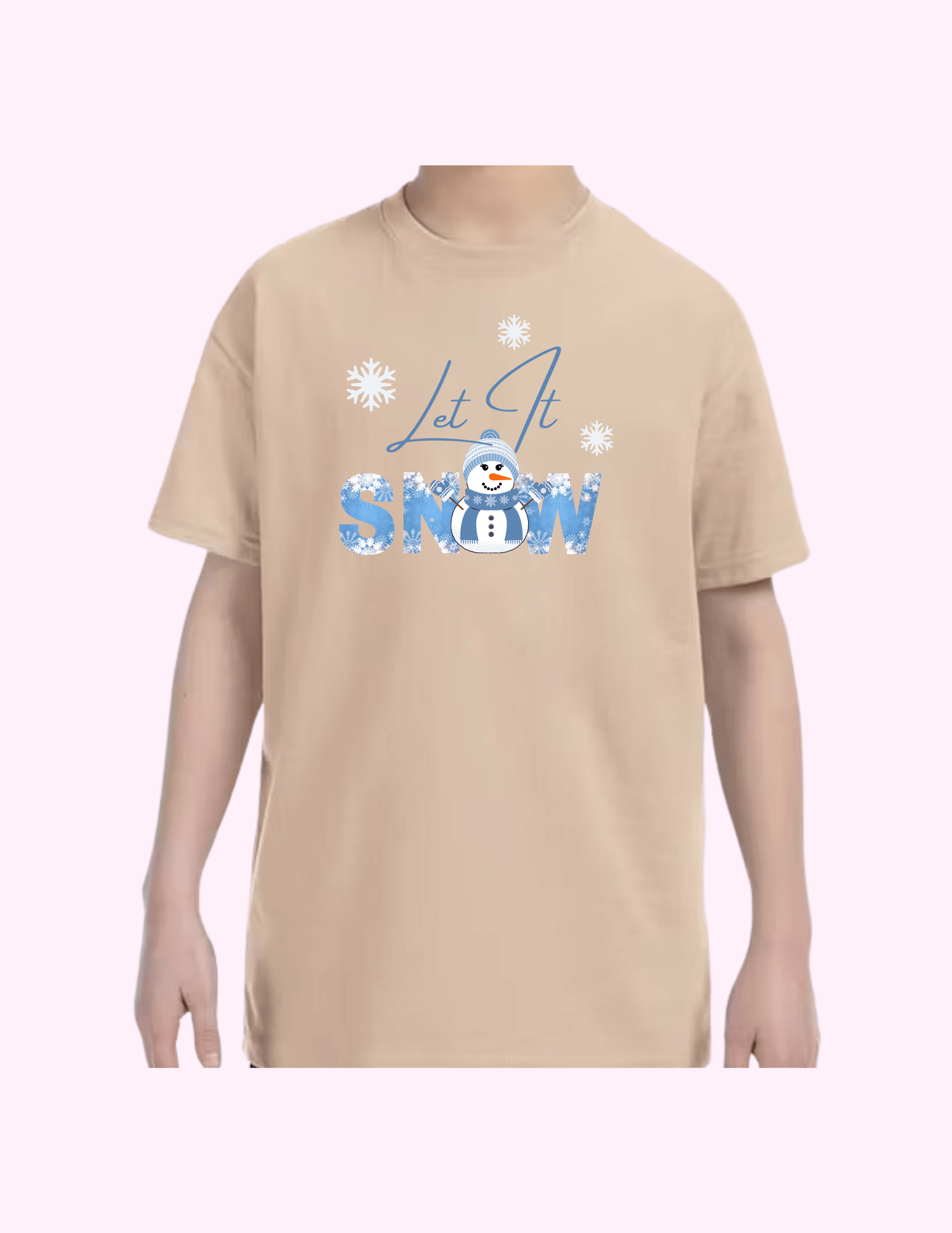 Let It Snow (Blue) - Kids T-Shirt featuring unique artwork, perfect for personal style and expression.