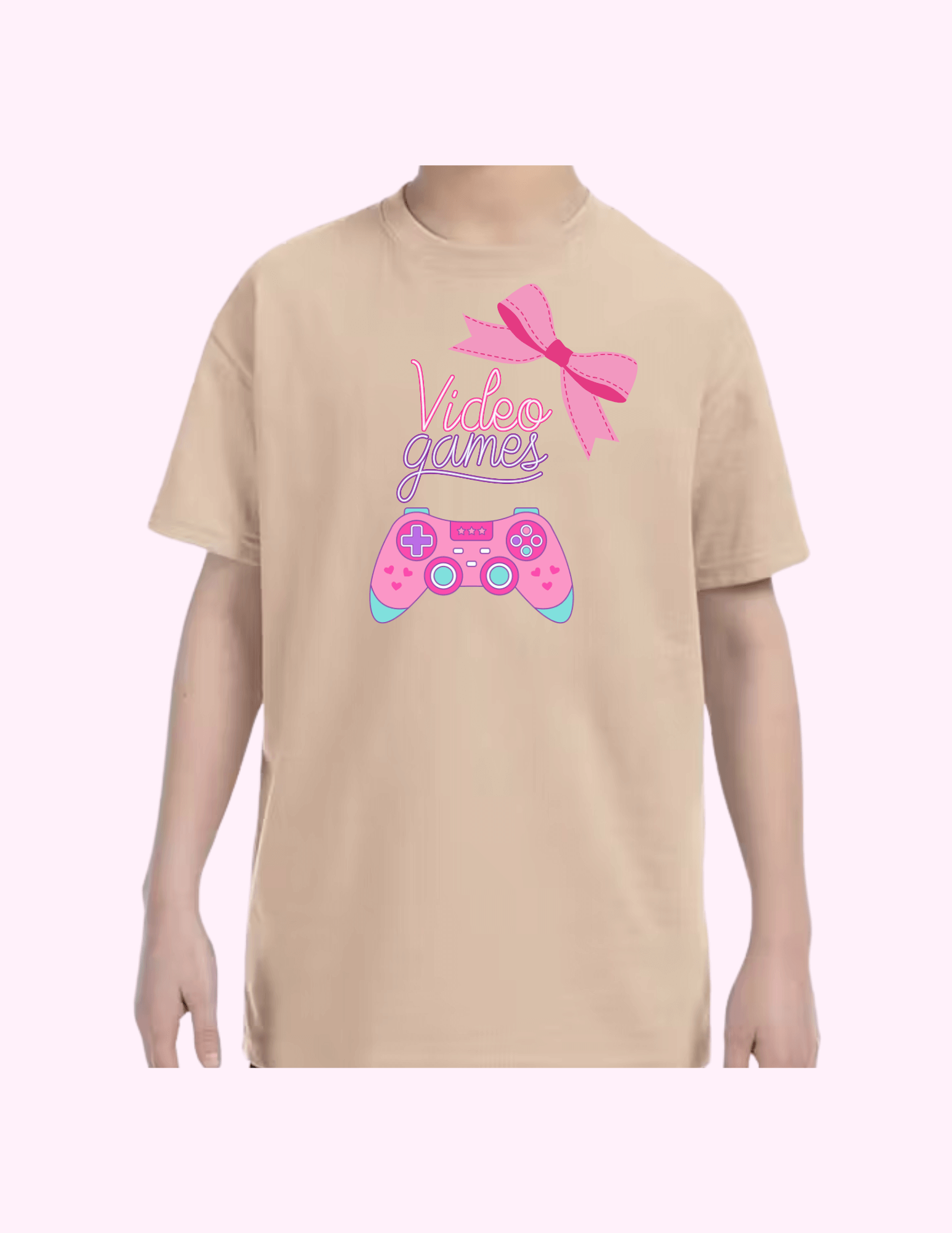 Video Games (Pink) - Kids T-Shirt featuring unique artwork, perfect for personal style and expression.