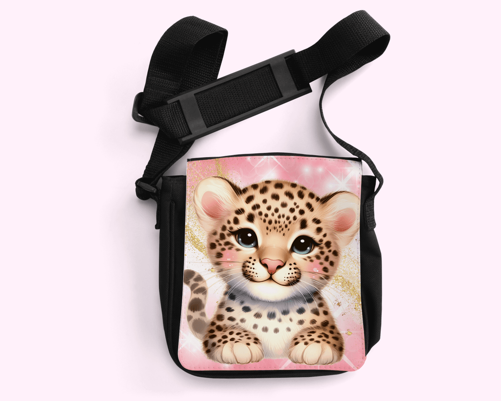 Baby Leopard - Crossbody Small Bag featuring unique artwork, perfect for personal style and expression.