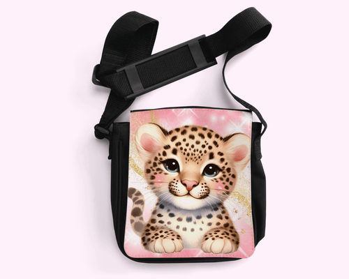 Baby Leopard - Crossbody Small Bag featuring unique artwork, perfect for personal style and expression.