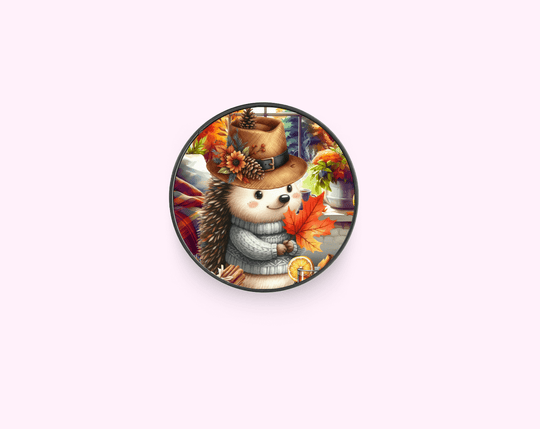 Autumn Hedgehog - Adhesive Phone Grip Holder