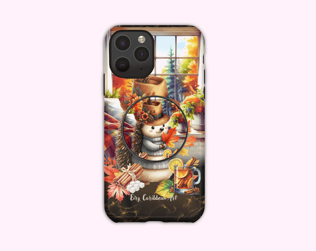 Autumn Hedgehog - Adhesive Phone Grip Holder