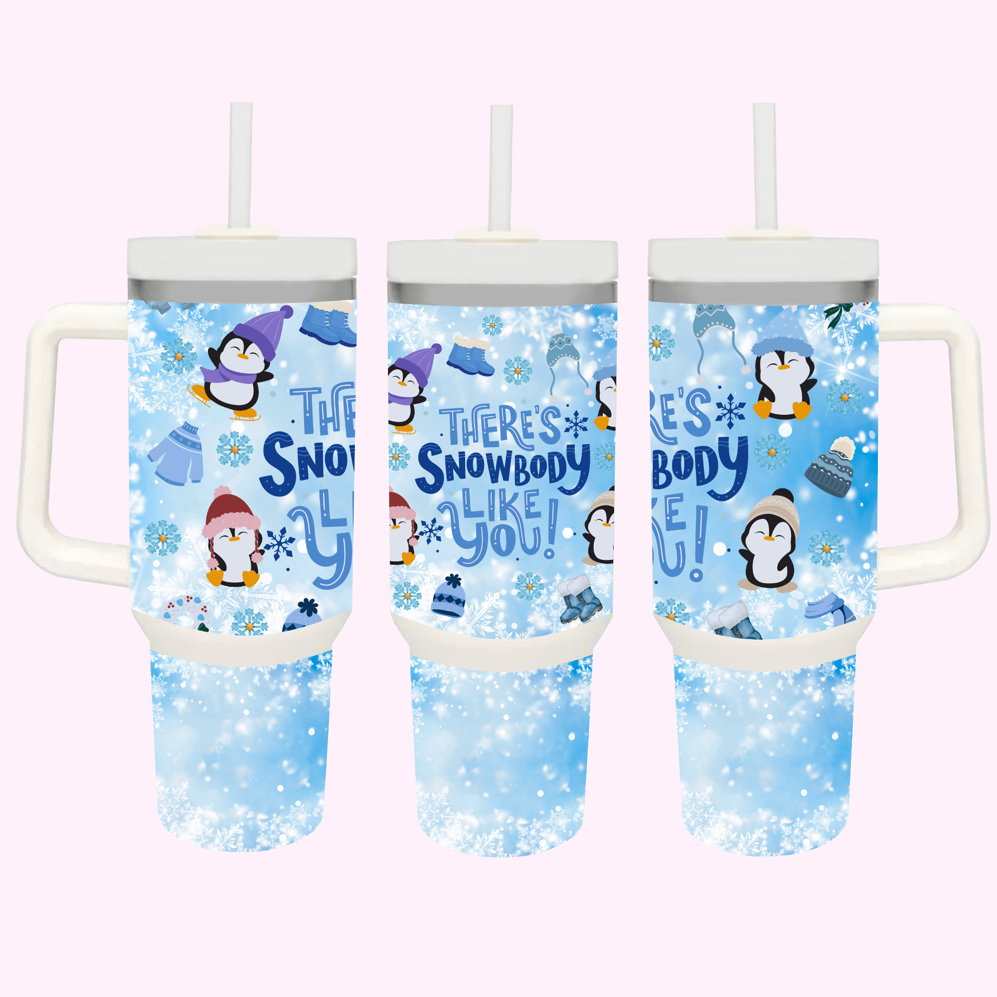 Girly Winter Collection 40oz Tumbler featuring unique artwork, perfect for personal style and expression.
