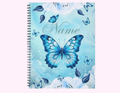 Blue Butterfly - Large Sketchbook With Bible Text (8.5"x 11") featuring unique artwork, perfect for personal style and expression.