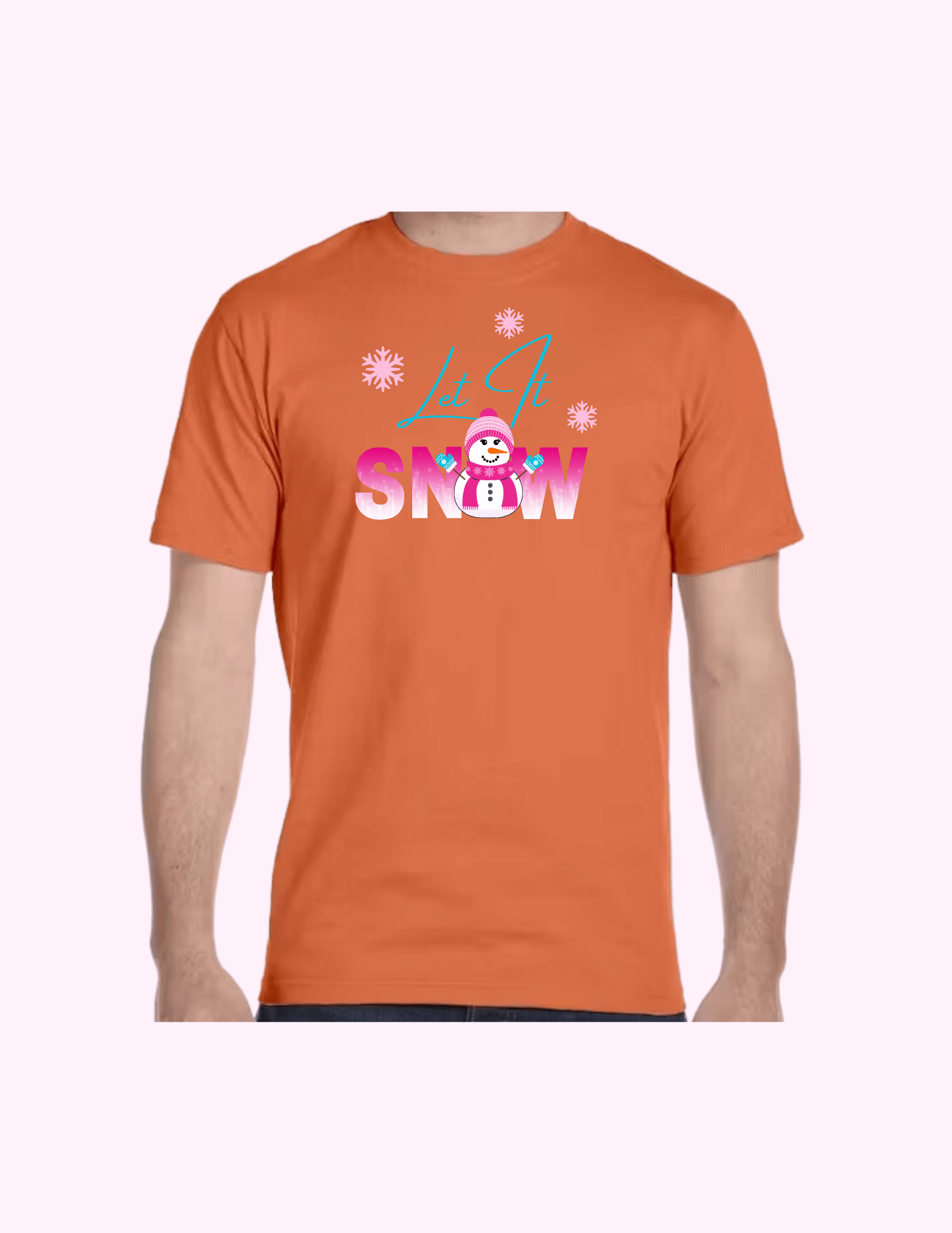 Let It Snow (Pink) - Adult T-Shirt featuring unique artwork, perfect for personal style and expression.