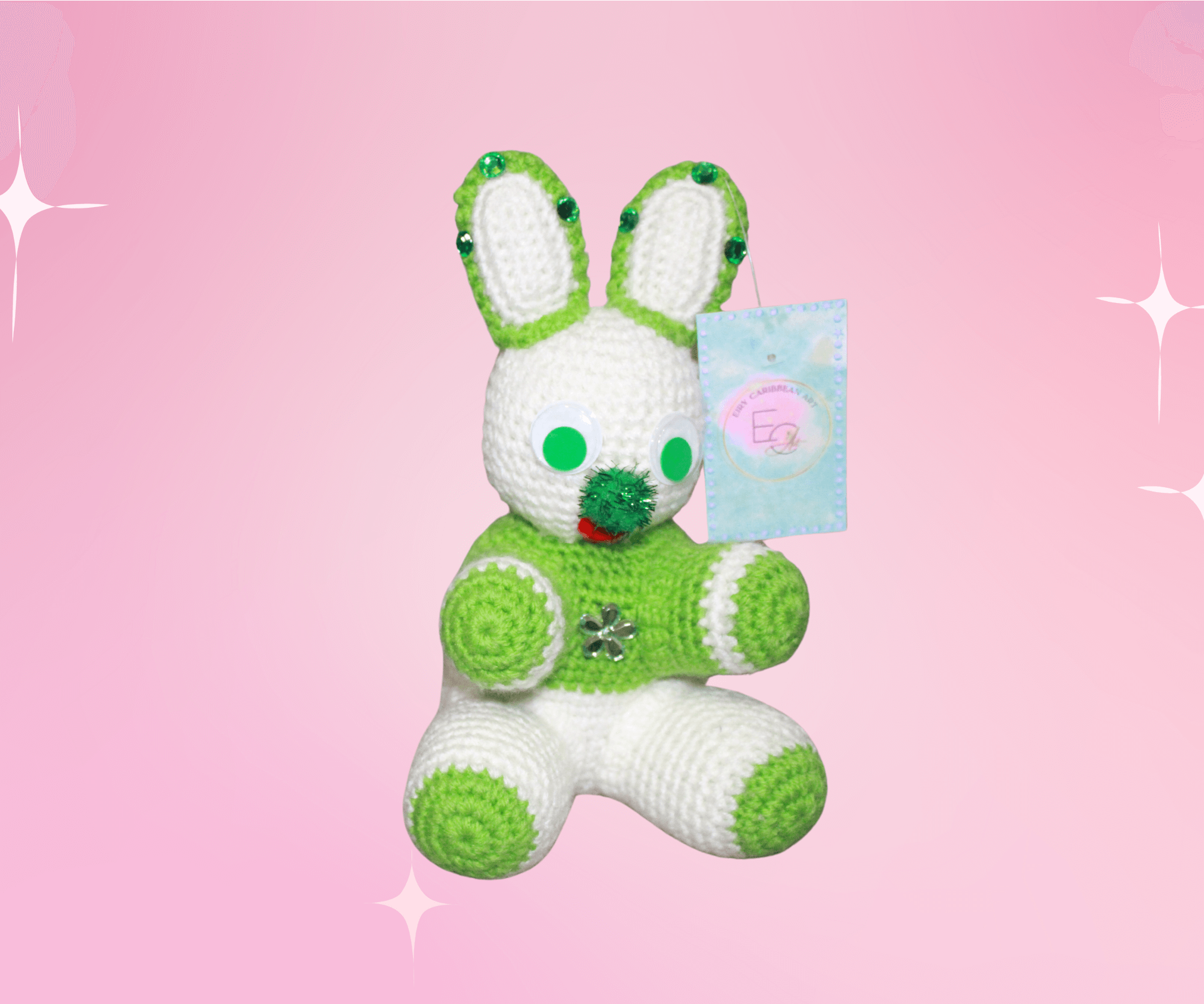 Sparkle Bunny crafted with handmade techniques for a truly unique style.