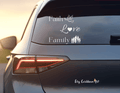 Faith, Love and Family - Bumper Sticker featuring unique artwork, perfect for personal style and expression.