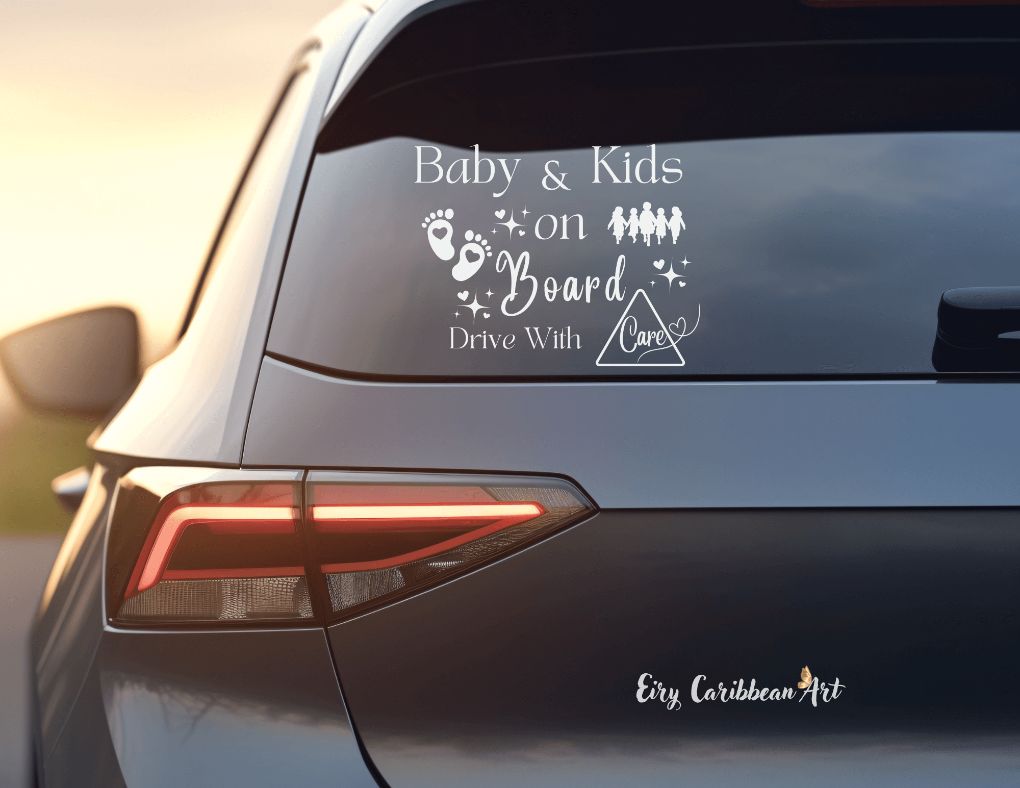 Baby And Kids On Board - Bumper Sticker featuring unique artwork, perfect for personal style and expression.