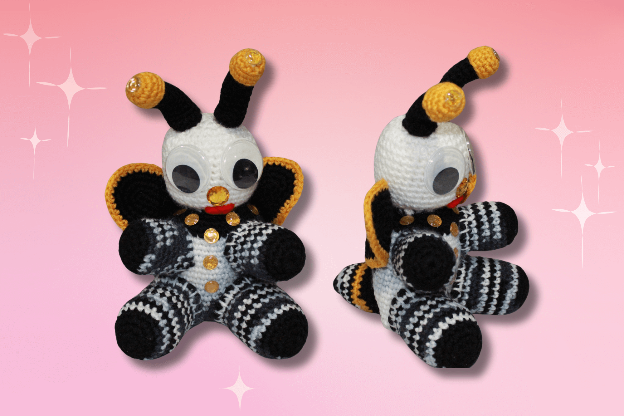 Black/ White/ Yellow Bee crafted with handmade techniques for a truly unique style.