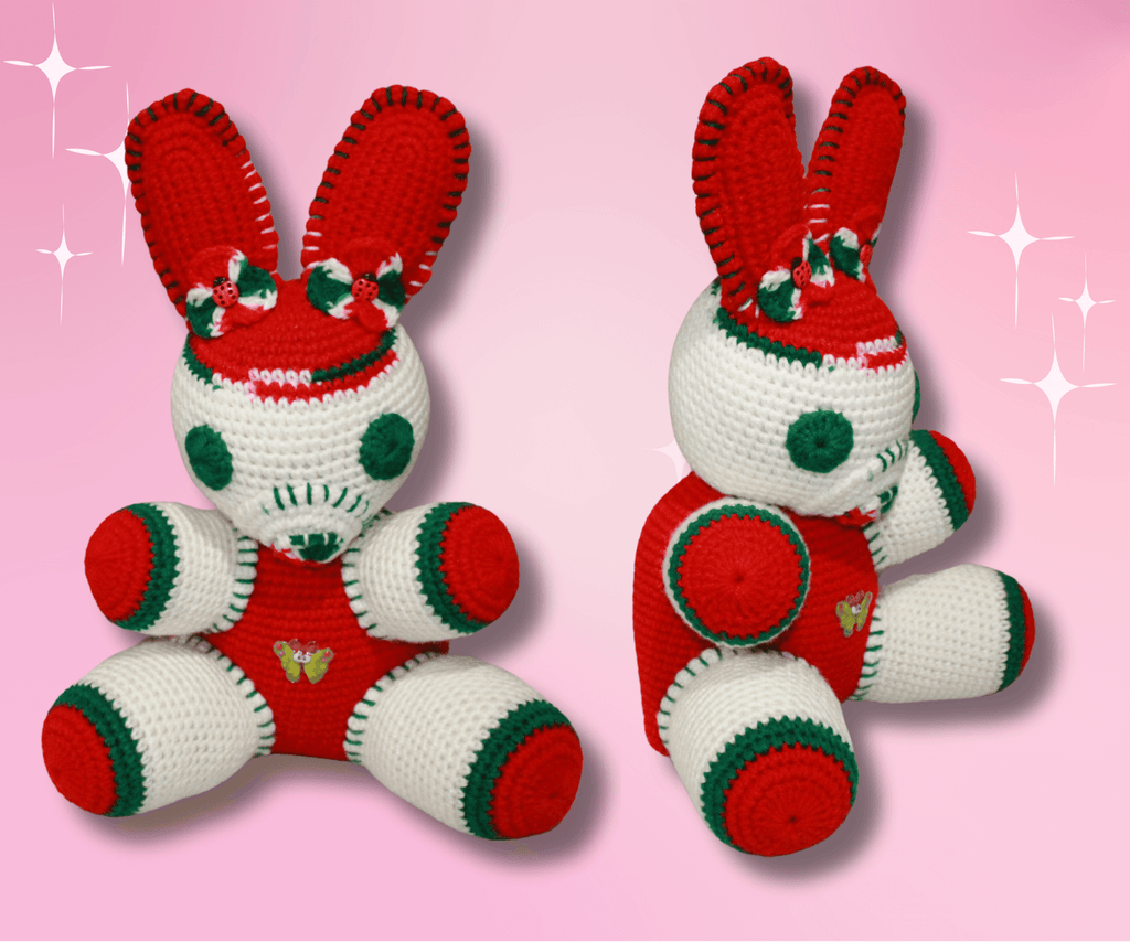 Ladybug Bunny crafted with handmade techniques for a truly unique style.
