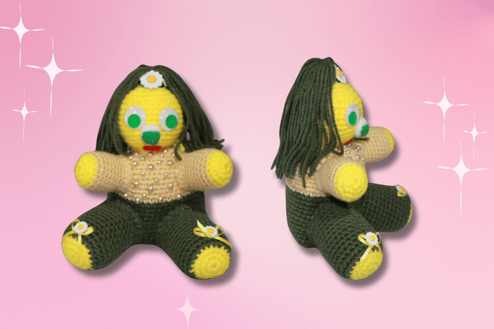 Pearl Green And Yellow Girl crafted with handmade techniques for a truly unique style.