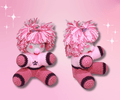 Pink Pom Pom Girl crafted with handmade techniques for a truly unique style.