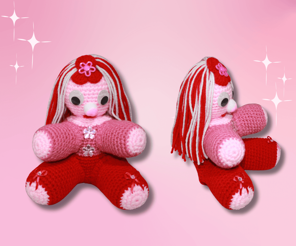 Red And Pink Flower Girl crafted with handmade techniques for a truly unique style.