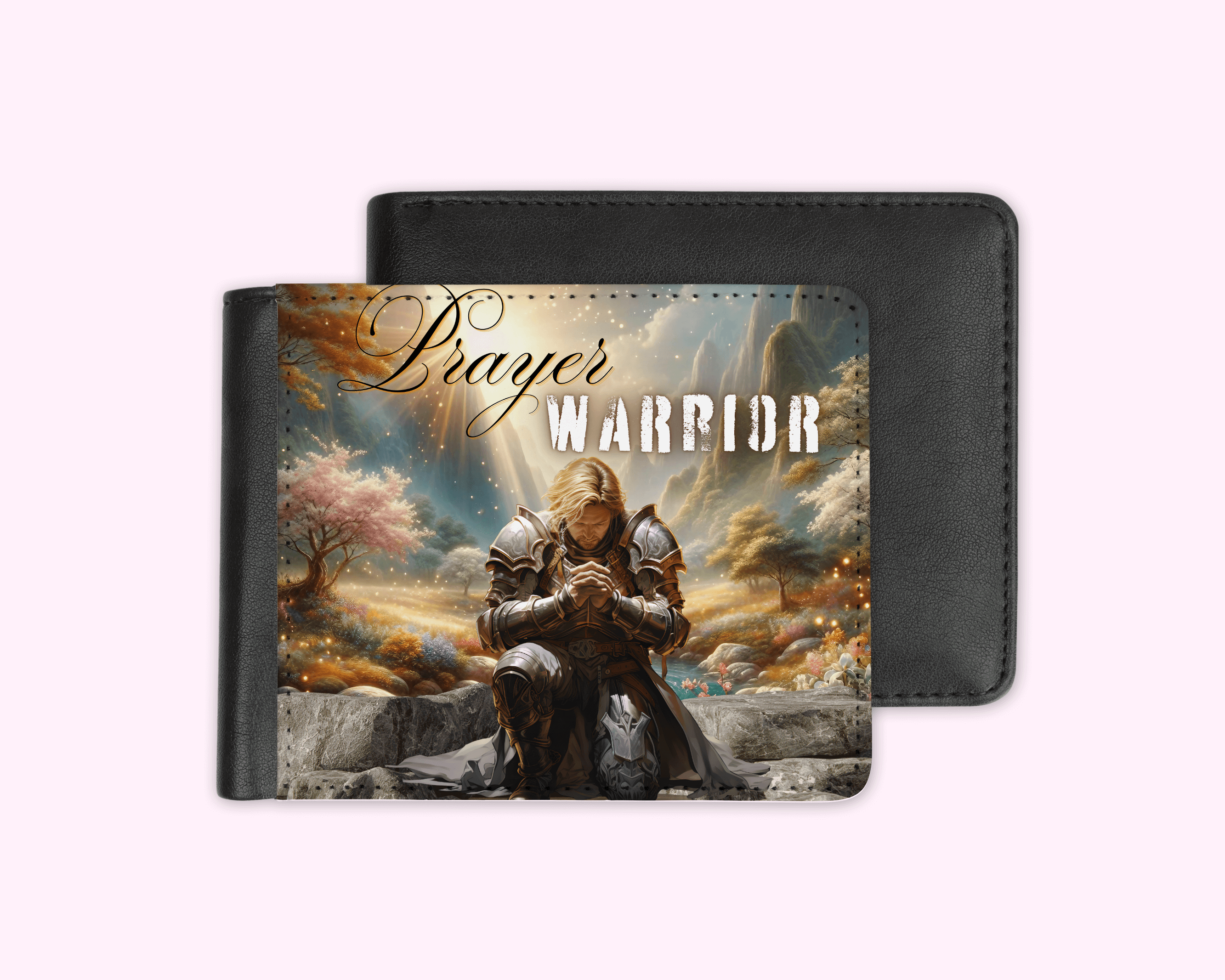 Men's wallet with double-sided printing,  featuring a compact and functional design with multiple pockets.