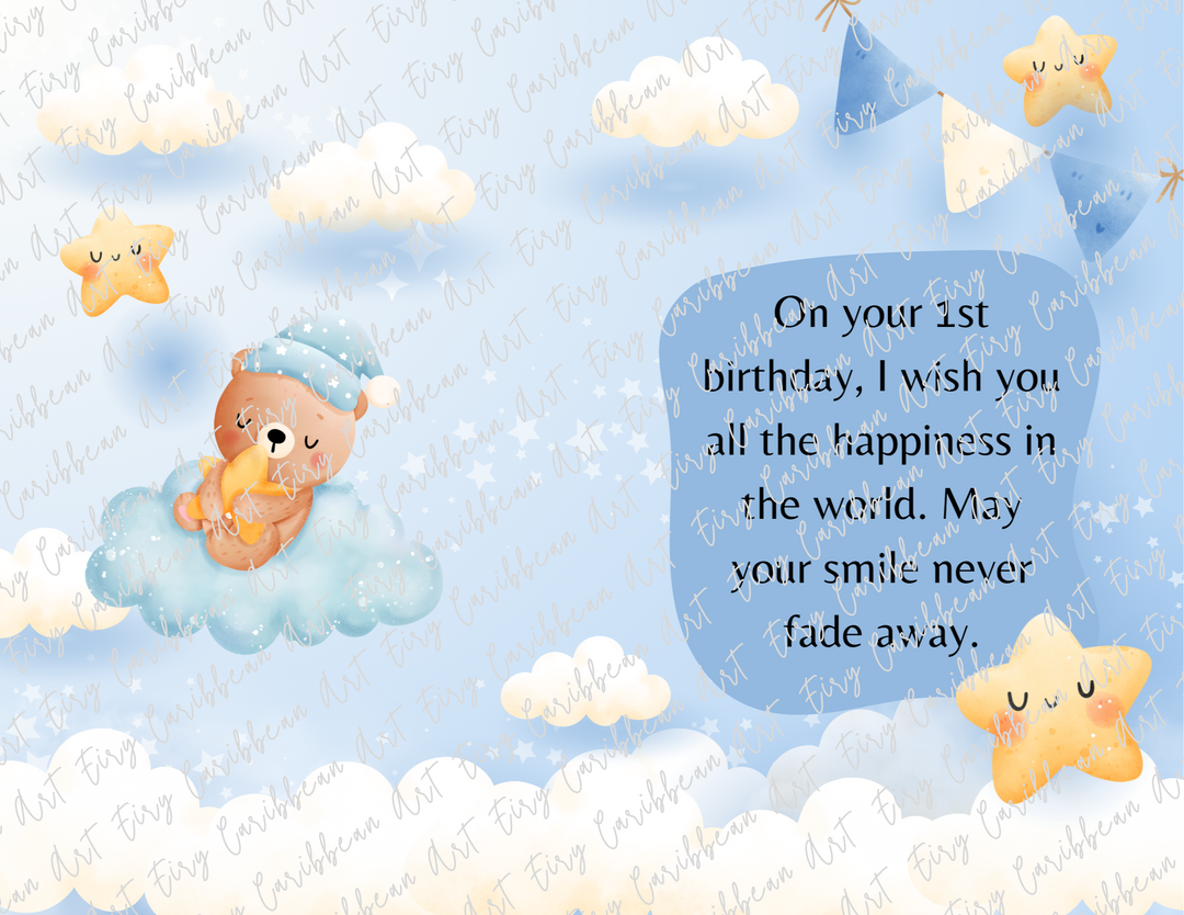 1St Birthday Baby Boy Greeting Cards #21