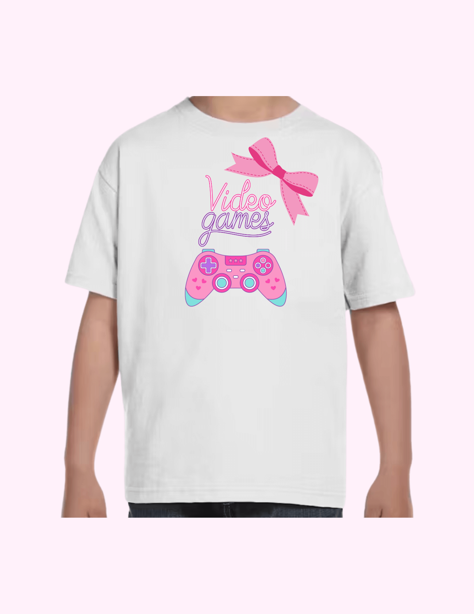 Video Games (Pink) - Kids T-Shirt featuring unique artwork, perfect for personal style and expression.