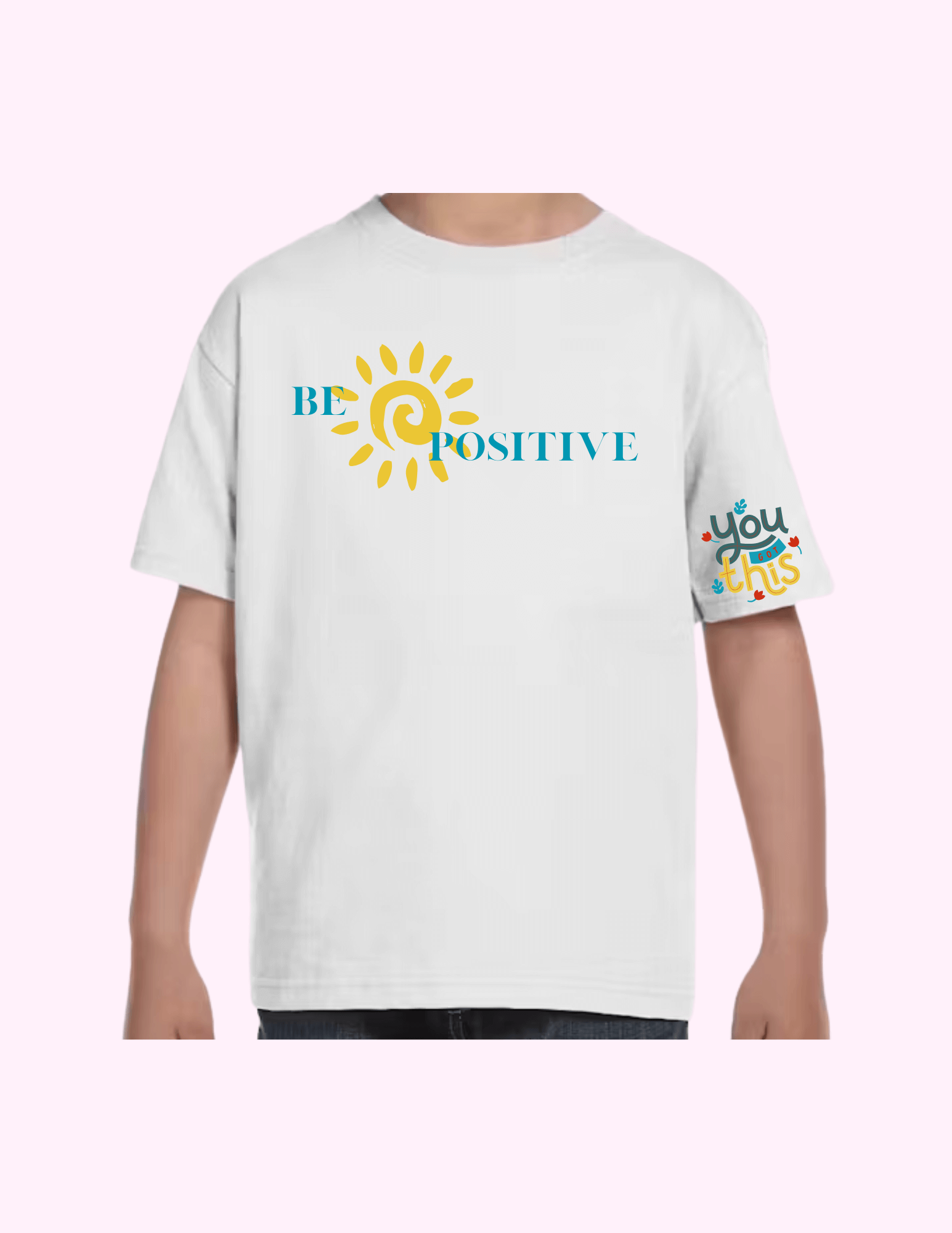 Be Positive - Kids T-Shirt featuring unique artwork, perfect for personal style and expression.