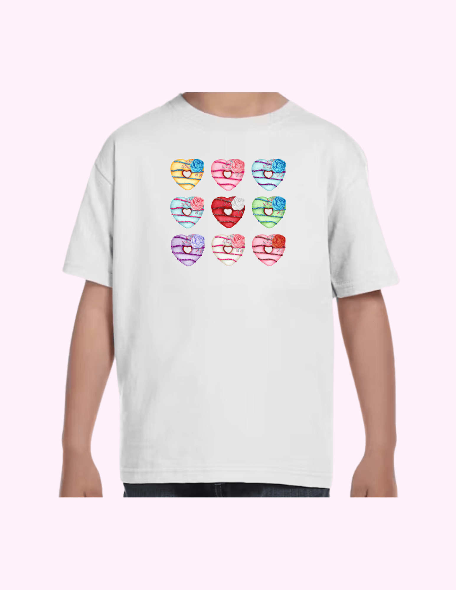 Donut Hearts - Kids T-Shirt featuring unique artwork, perfect for personal style and expression.