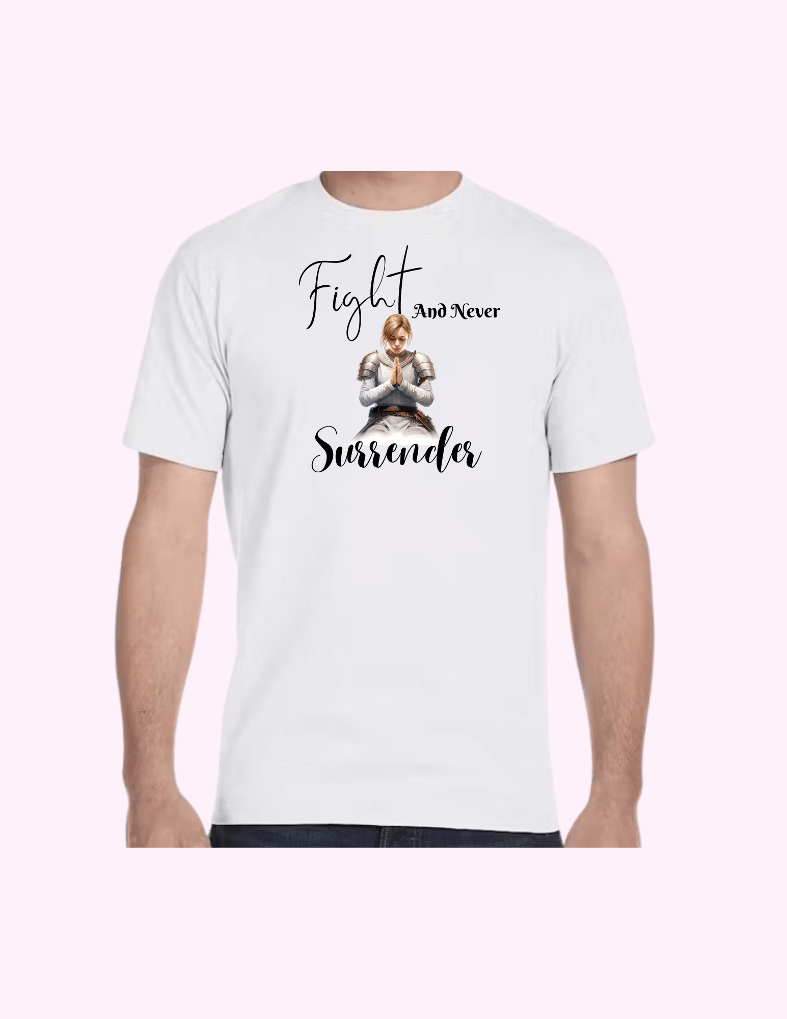 Fight And Never Surrender (Woman) - Adult T-Shirt featuring unique artwork, perfect for personal style and expression.