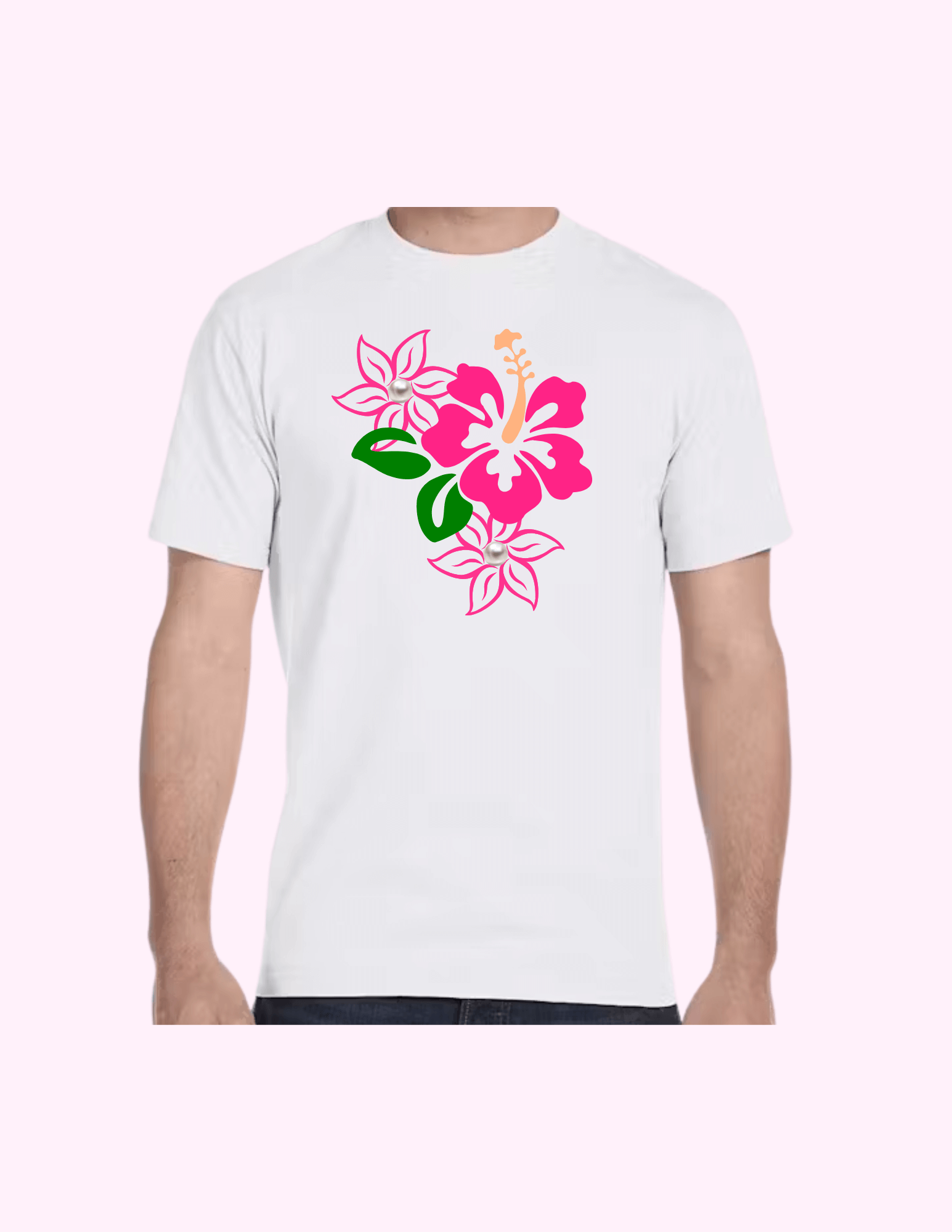 Caribbean Flower - Adult T-Shirt featuring unique artwork, perfect for personal style and expression.