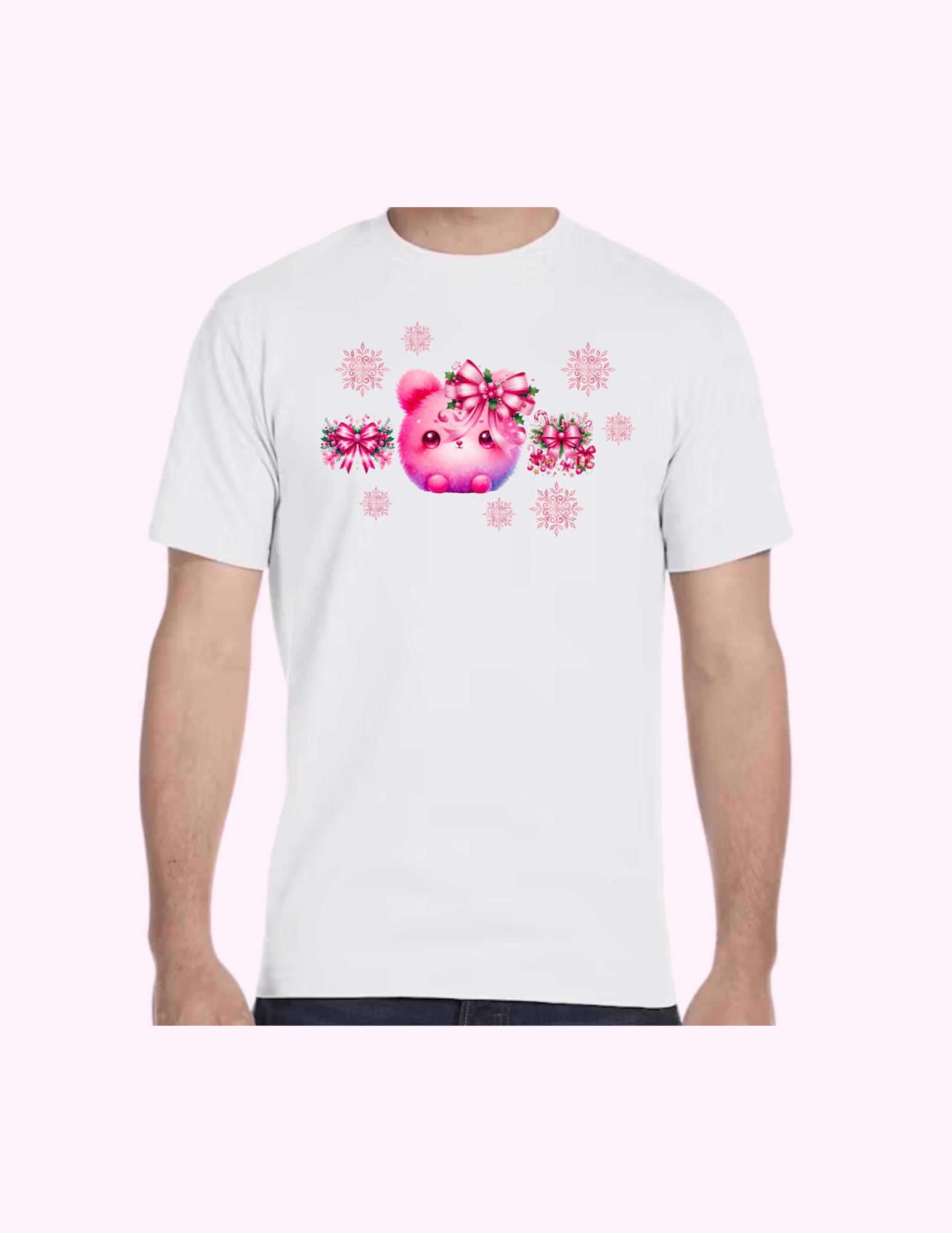 Fluffy Winter Bunny - Adult T-Shirt featuring unique artwork, perfect for personal style and expression.