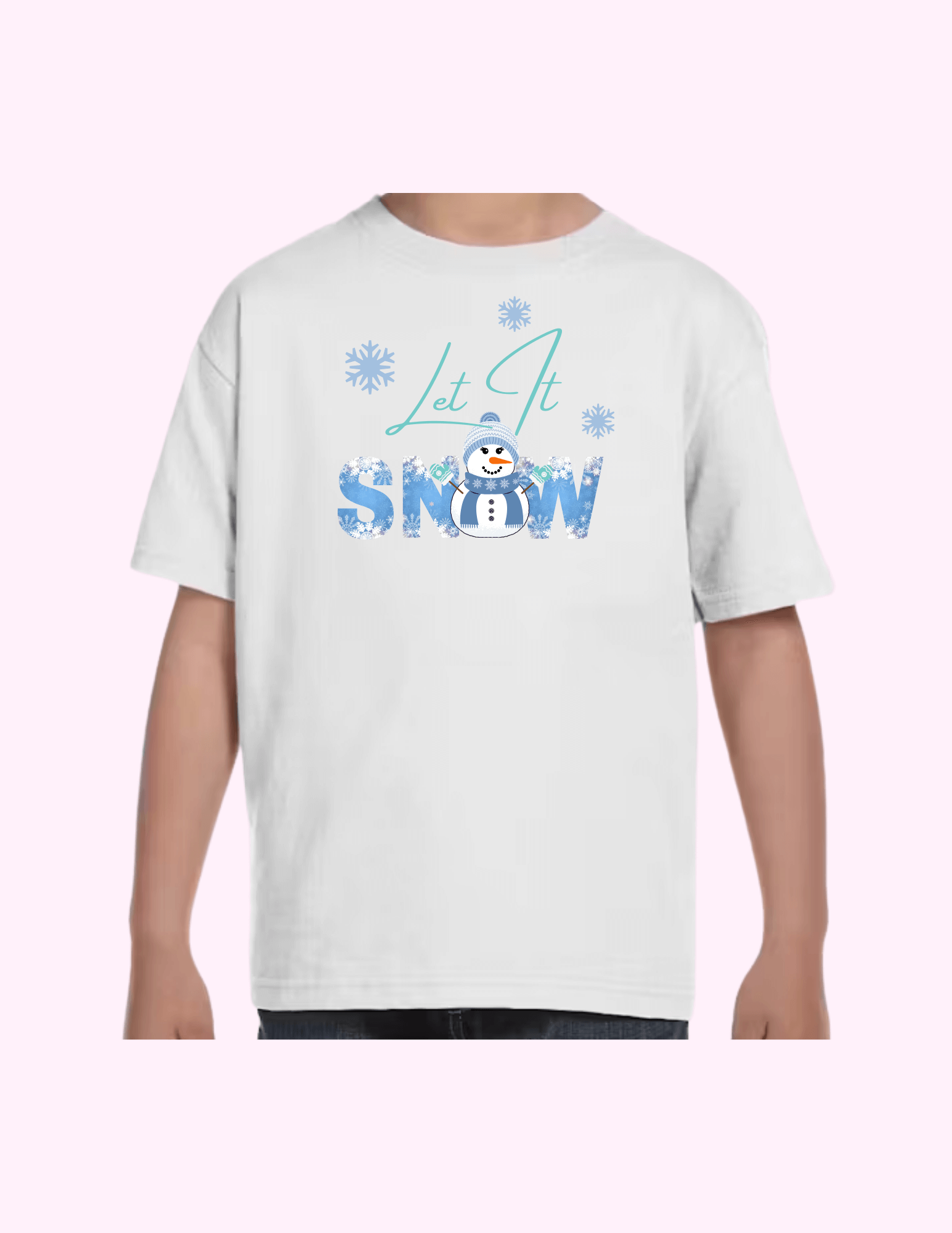 Let It Snow (Blue) - Kids T-Shirt featuring unique artwork, perfect for personal style and expression.