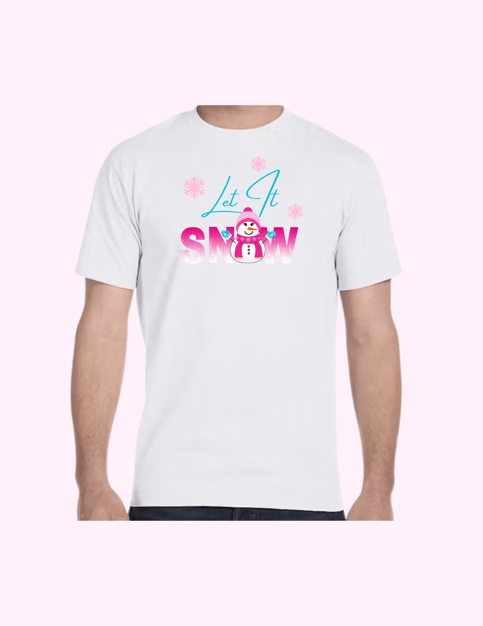 Let It Snow (Pink) - Adult T-Shirt featuring unique artwork, perfect for personal style and expression.