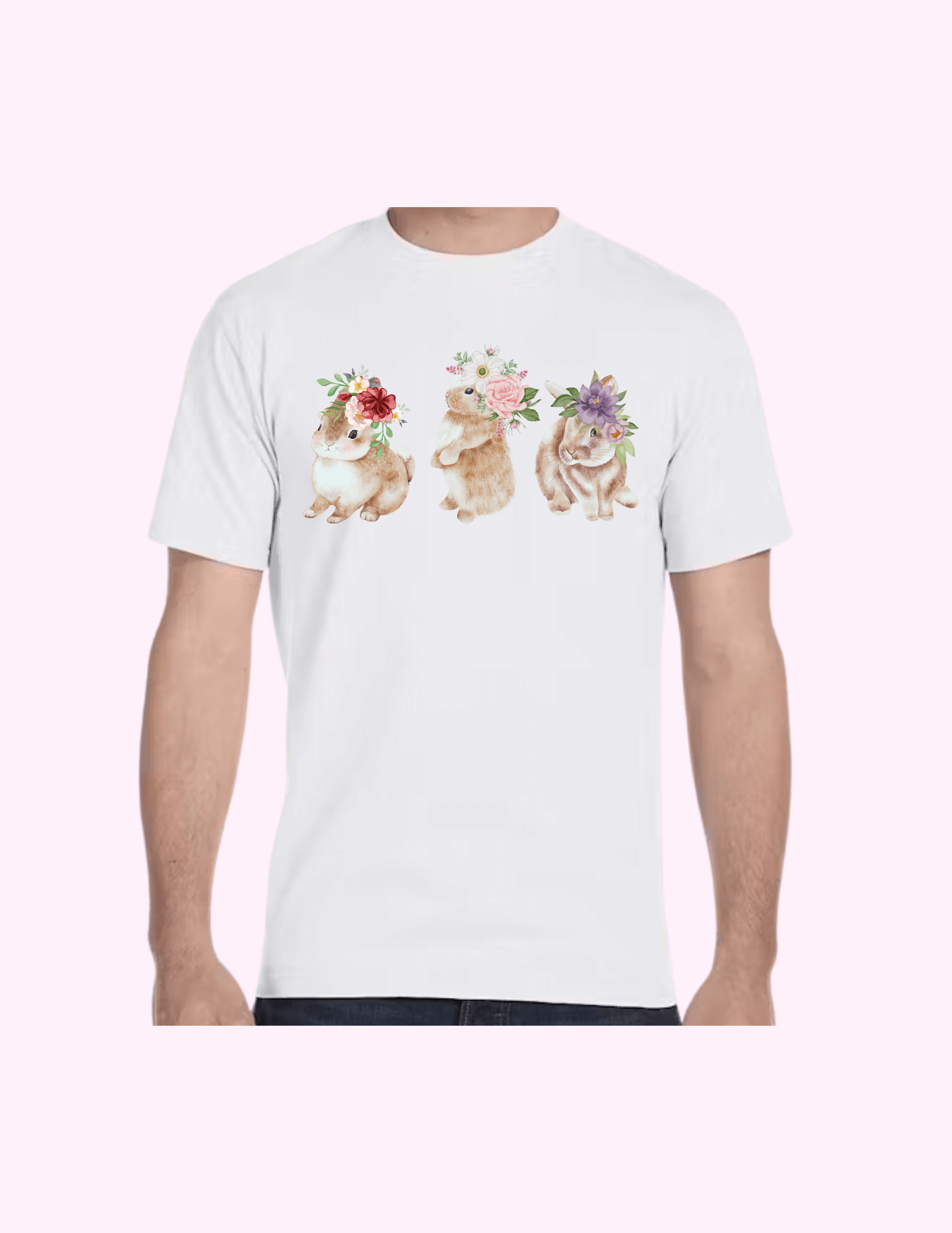 Spring Bunnies - Adult T-Shirt featuring unique artwork, perfect for personal style and expression.