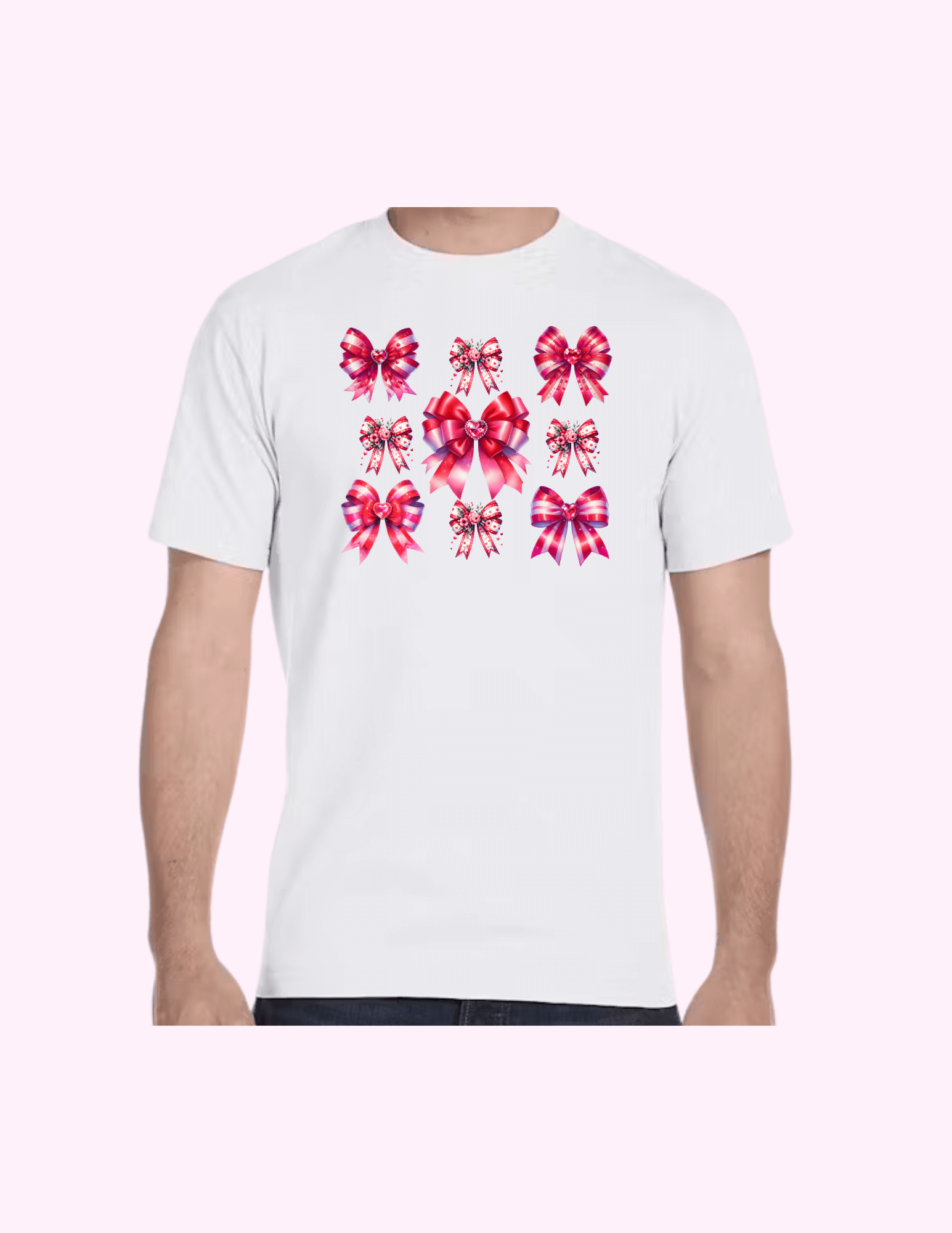 Red Bows - Adult T-Shirt featuring unique artwork, perfect for personal style and expression.
