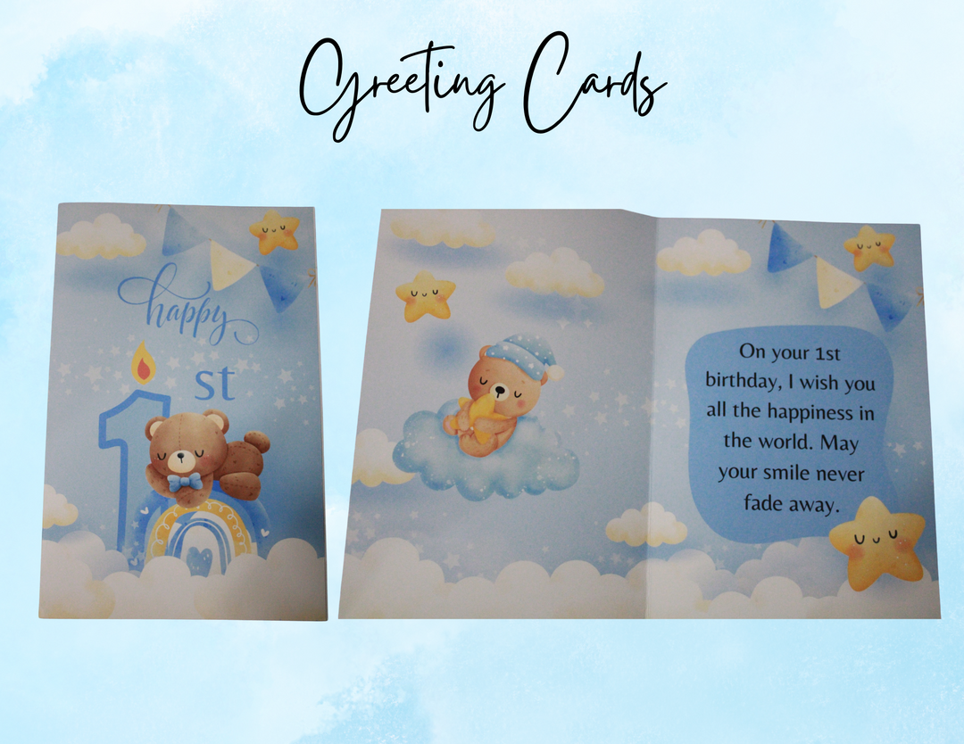 1St Birthday Baby Boy Greeting Cards #21