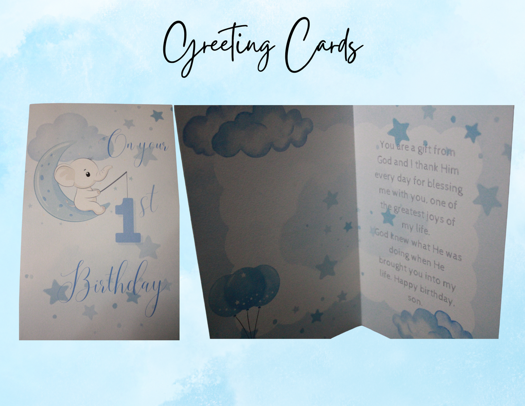 1St Birthday Baby Boy Greeting Cards #4