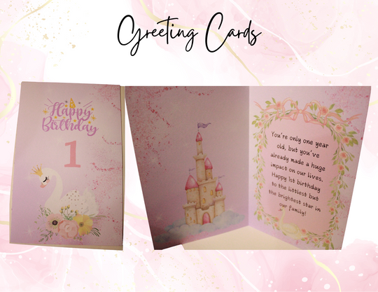 1St Birthday Baby Girl Greeting Cards  #11