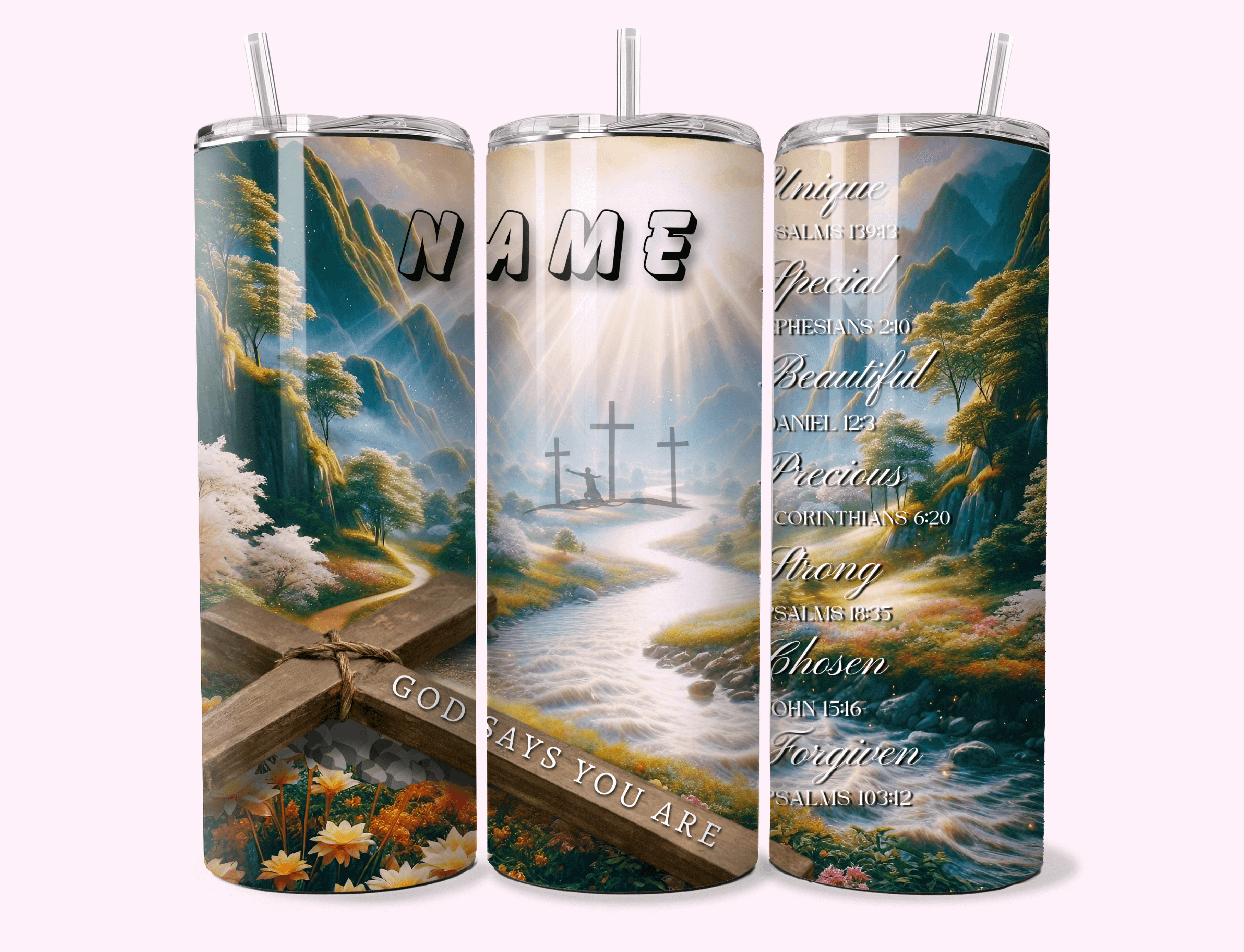 God Says You Are - 20oz Tumbler Double-walled stainless steel, designed for insulation to keep drinks hot or cold for longer periods.