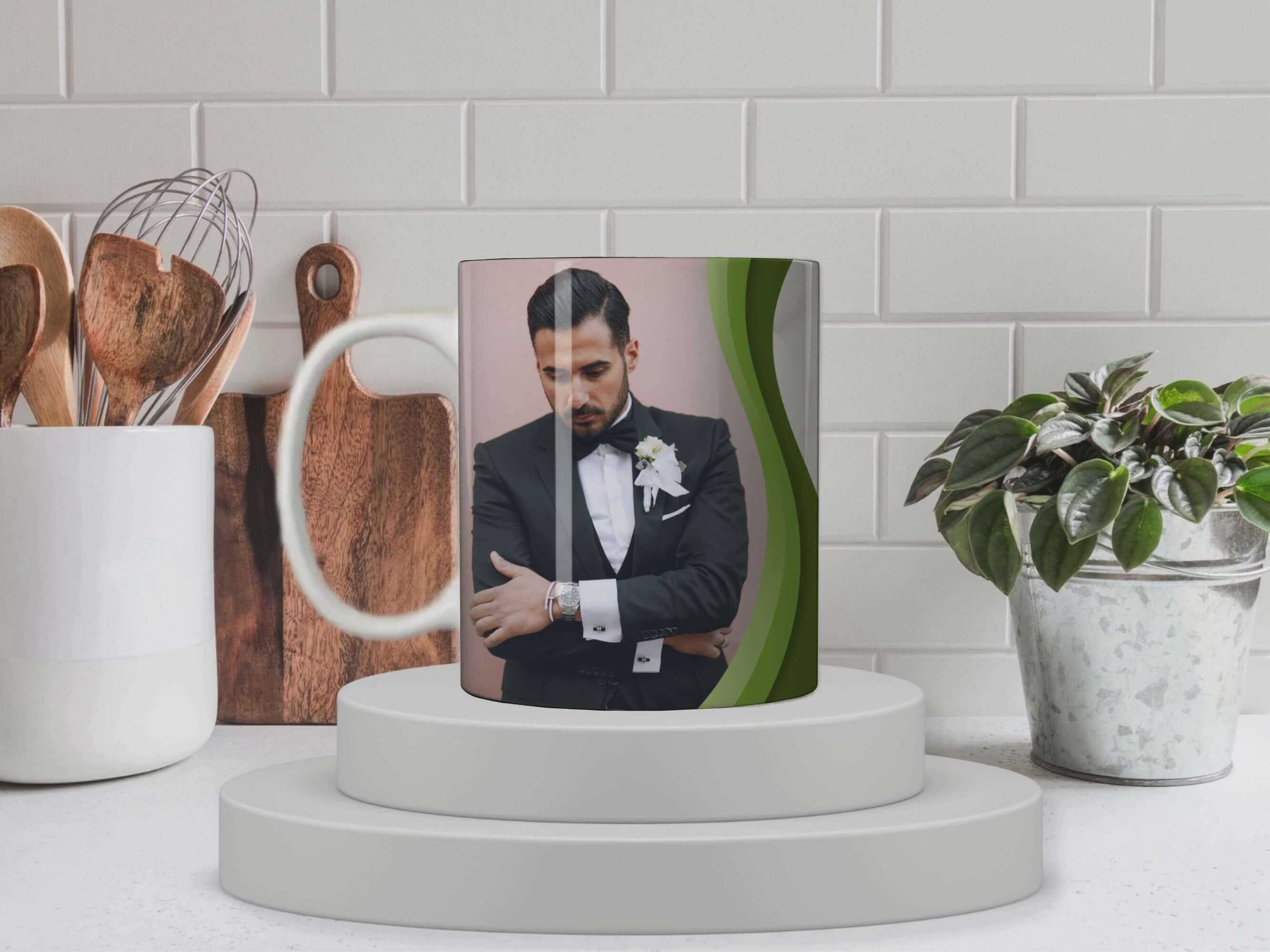 Wedding Set of 2 MR / MRS - Ceramic Mugs featuring unique artwork, perfect for personal style and expression.