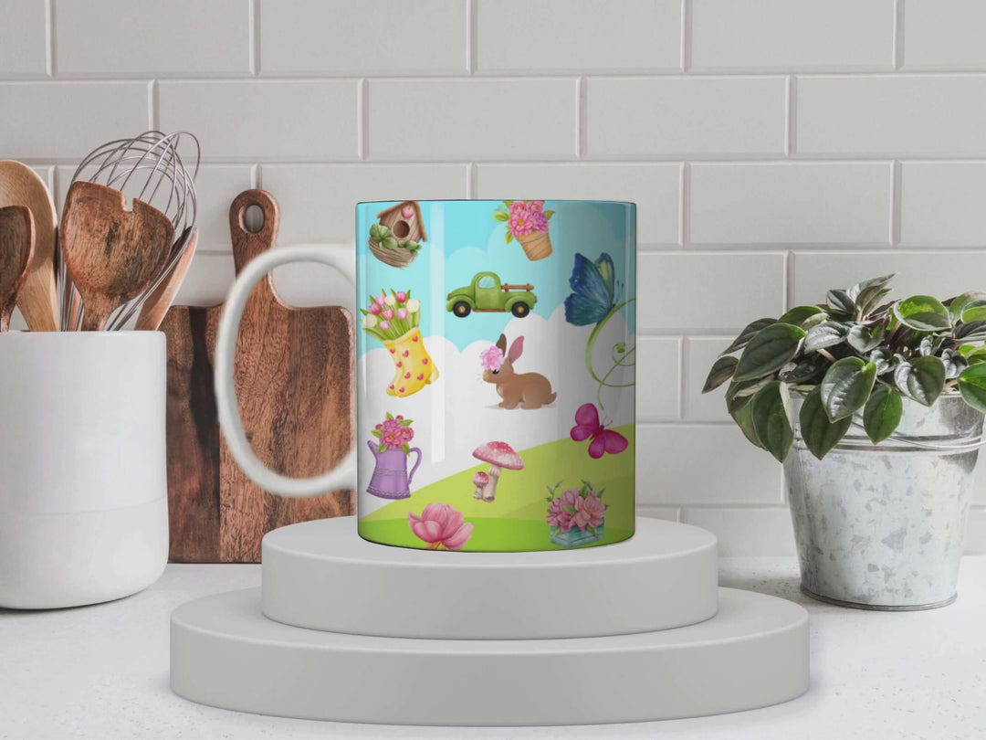 Welcome Spring - Ceramic Mugs featuring unique artwork, perfect for personal style and expression.