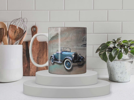 Vintage Car - Ceramic Mugs featuring unique artwork, perfect for personal style and expression.