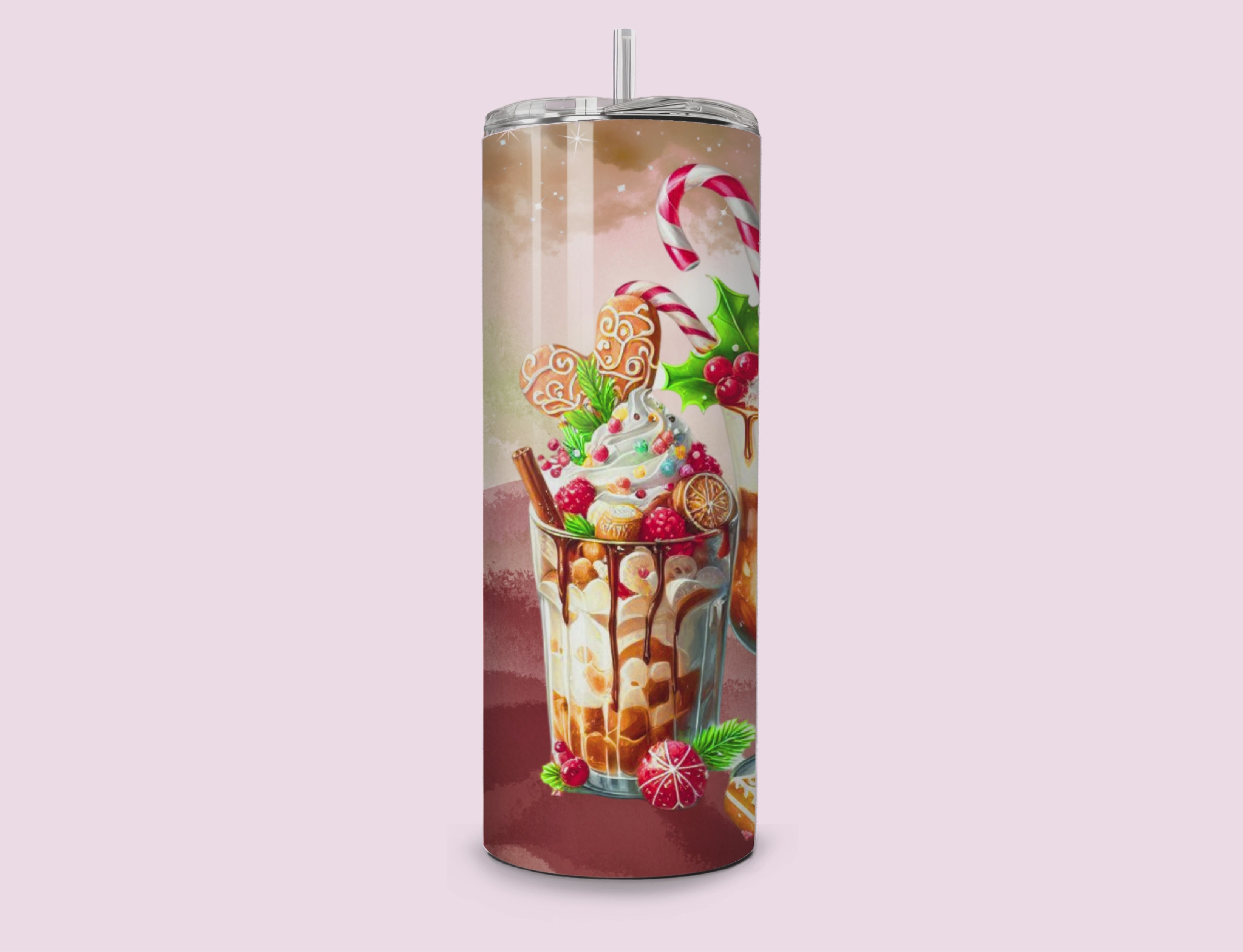 Hot Coco With Candy Cane - 20oz Tumbler