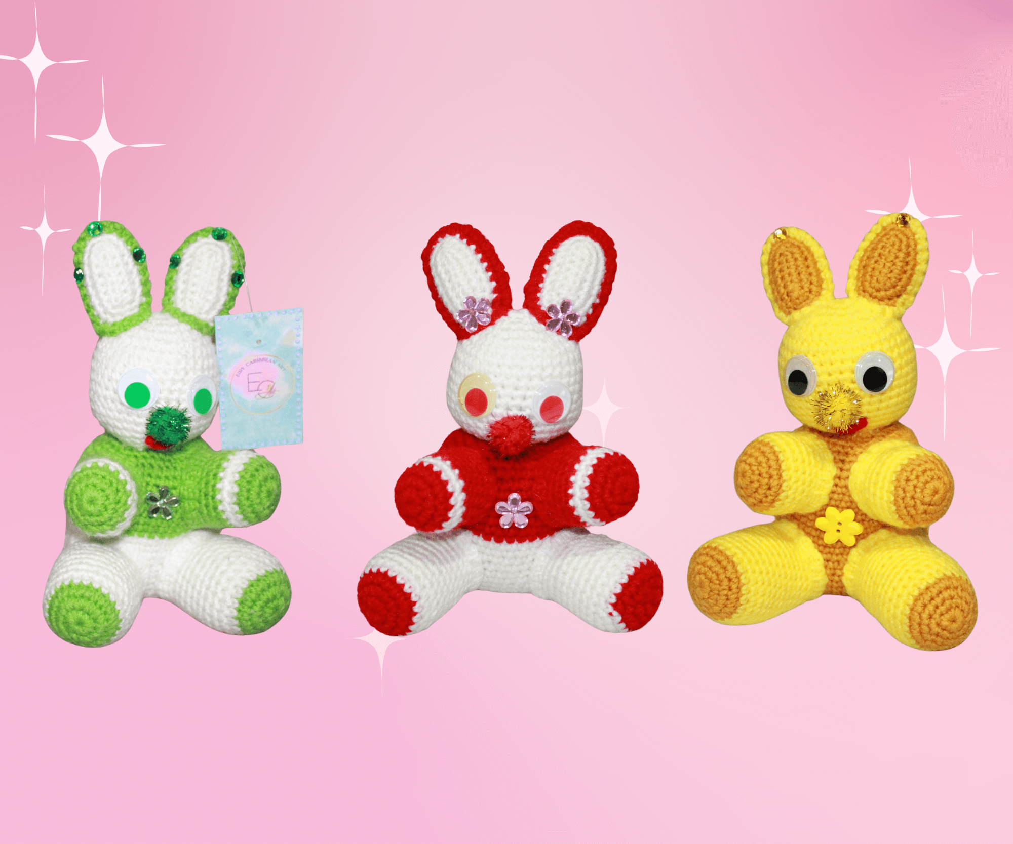 Sparkle Bunny crafted with handmade techniques for a truly unique style.